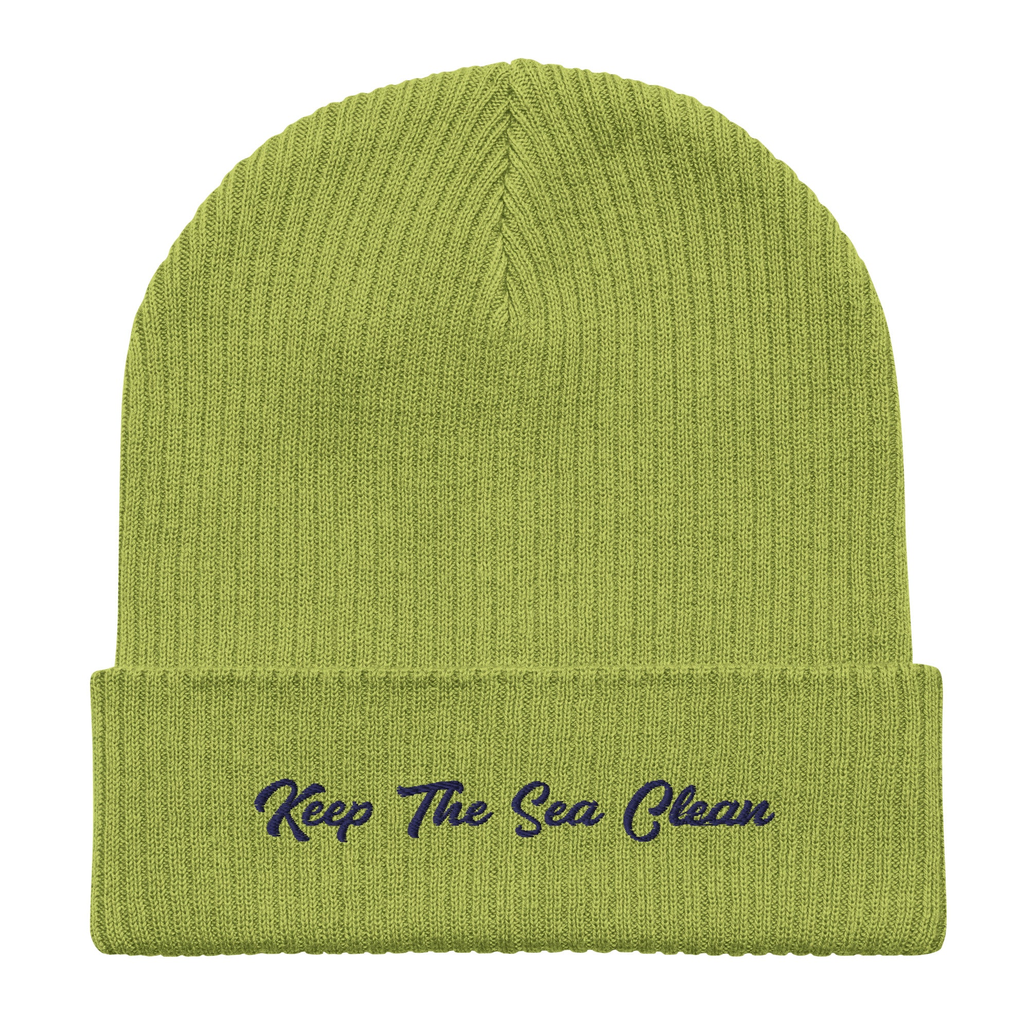 Organic ribbed beanie Keep The Sea Clean Navy