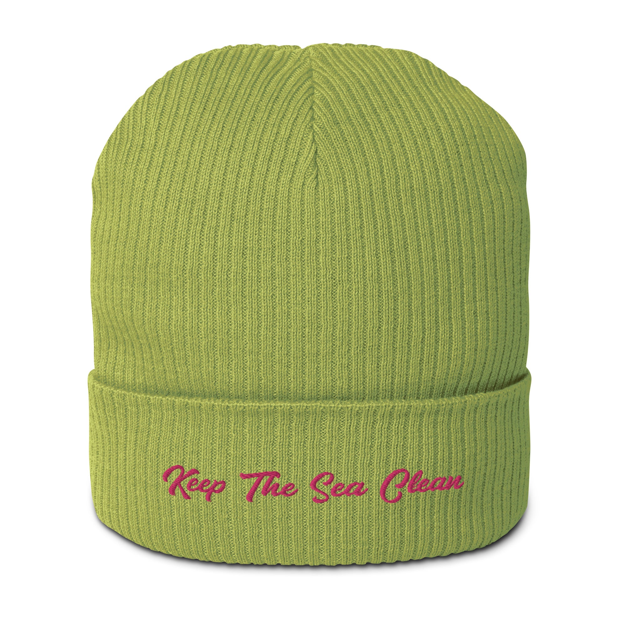 Organic ribbed beanie Keep The Sea Clean Flamingo