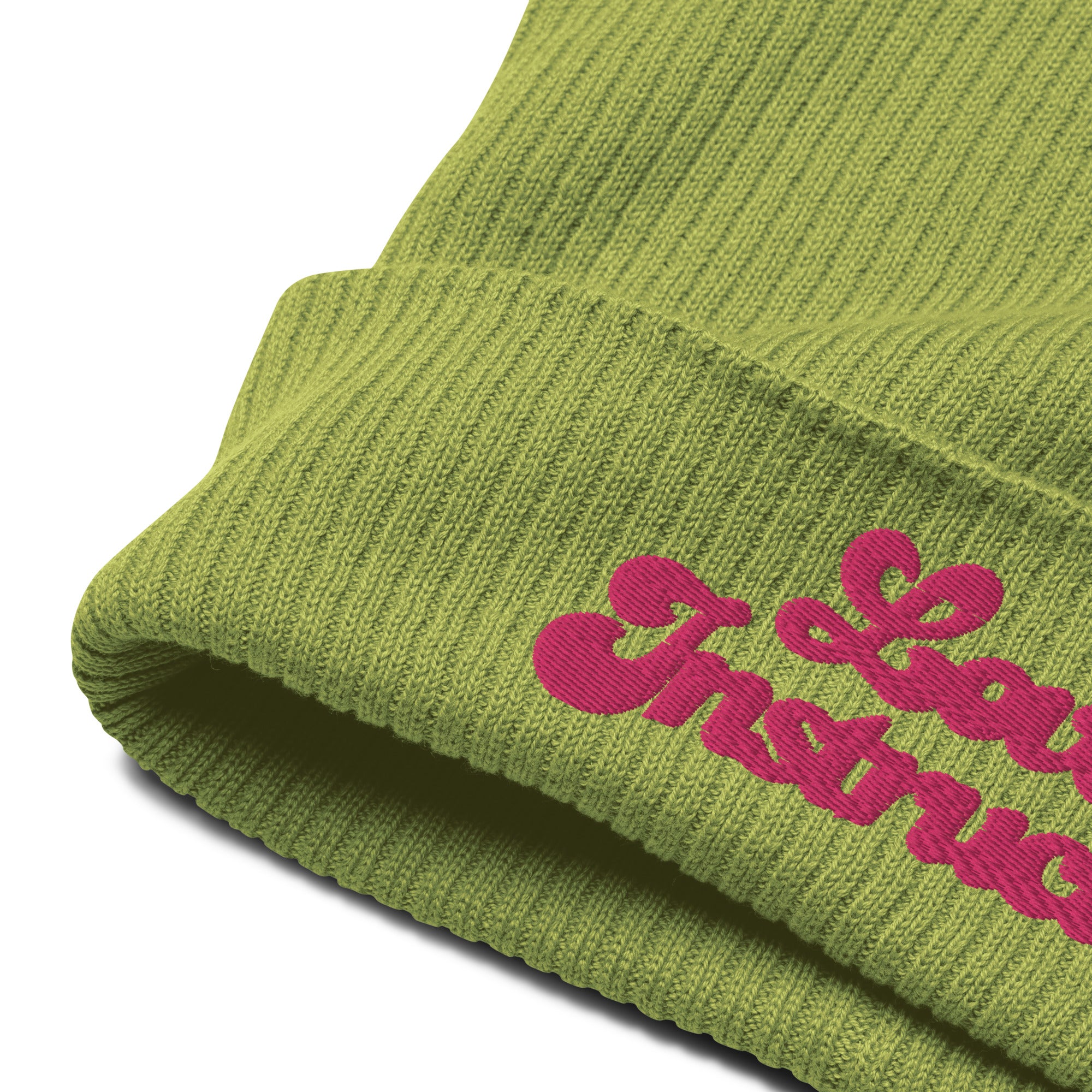 Organic ribbed beanie Love Instructor