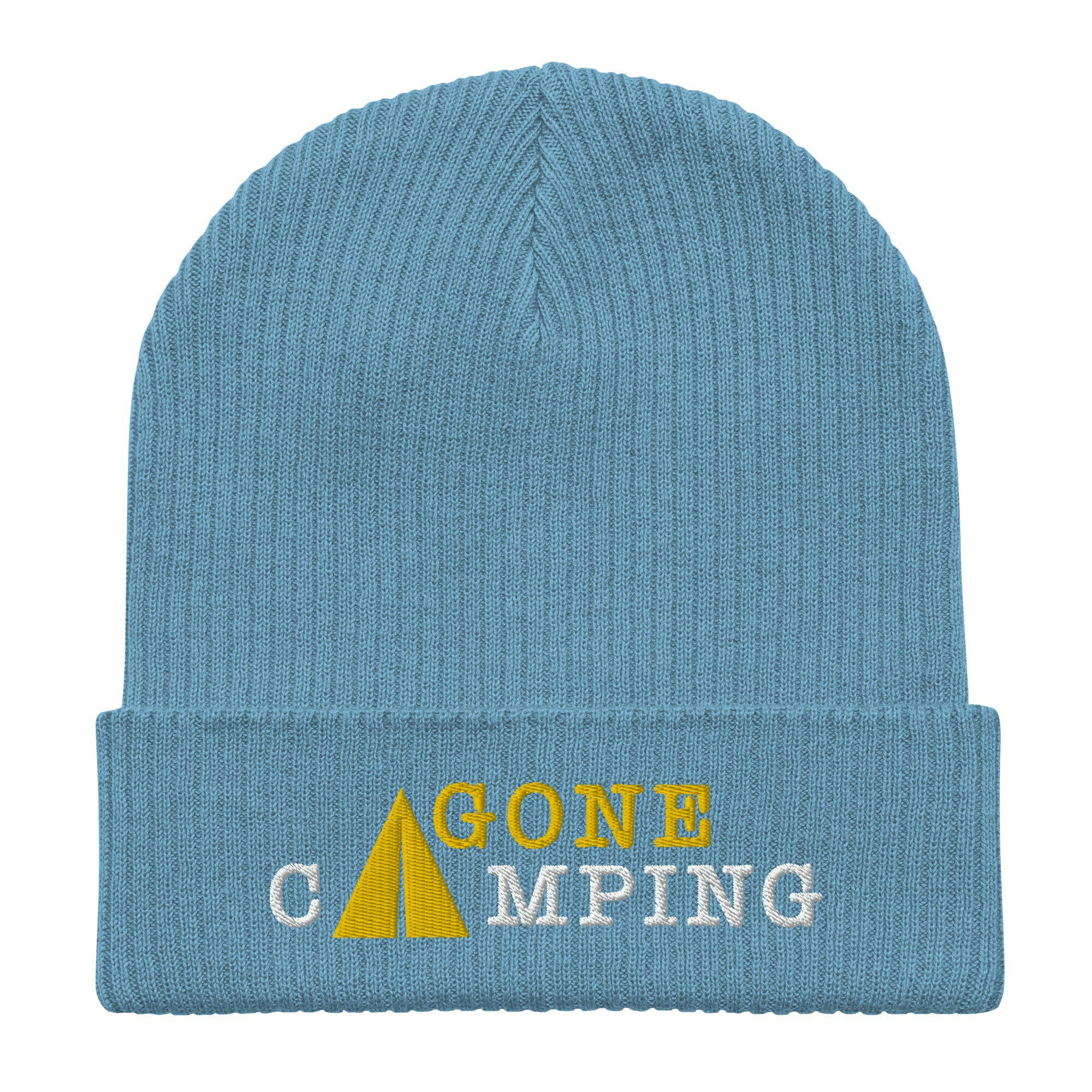 Organic ribbed beanie Gone Camping White/Gold