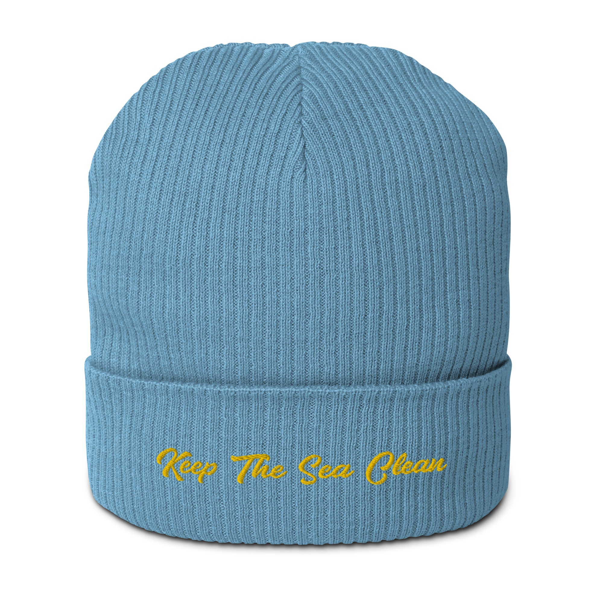 Organic ribbed beanie Keep The Sea Clean Gold