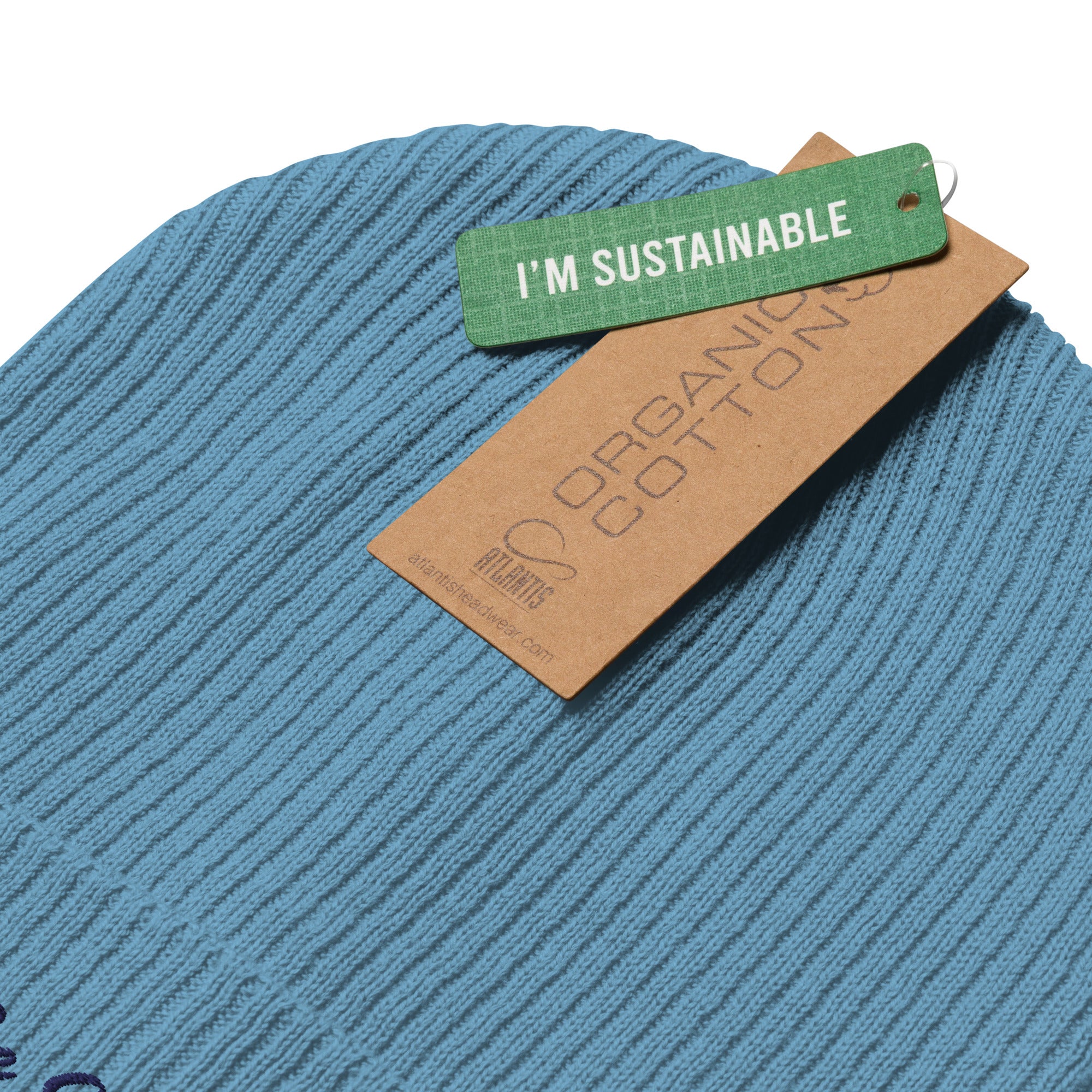 Organic ribbed beanie Keep The Sea Clean Navy