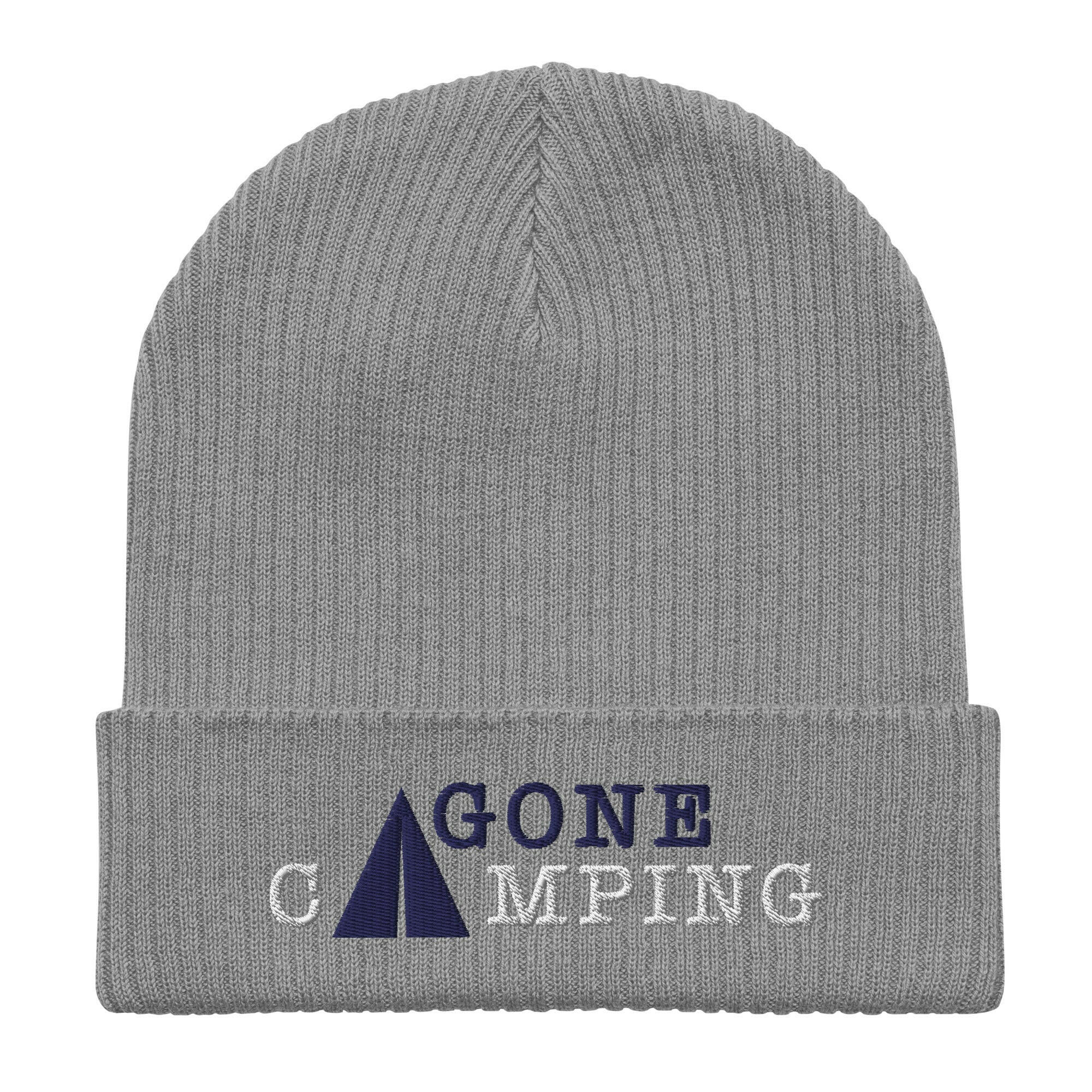 Organic ribbed beanie Gone Camping Navy/White