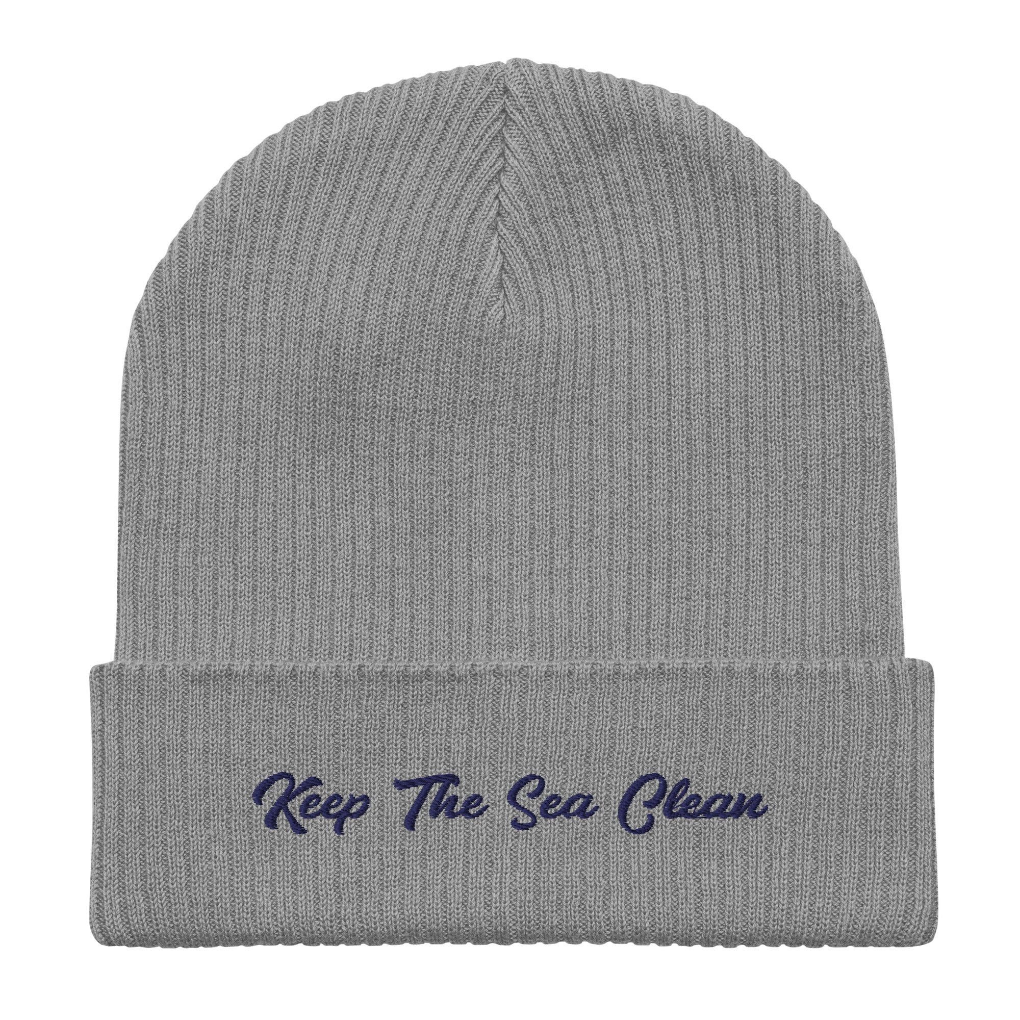 Organic ribbed beanie Keep The Sea Clean Navy