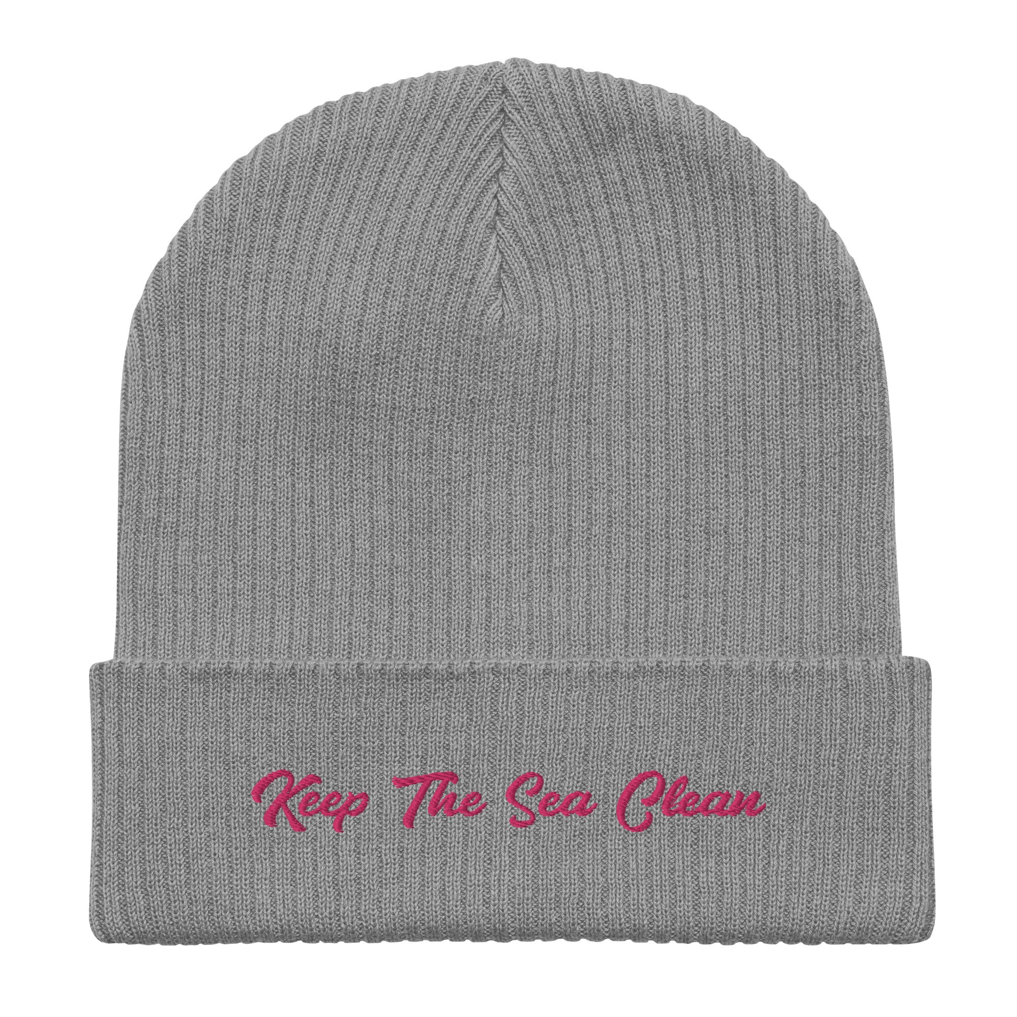 Organic ribbed beanie Keep The Sea Clean Flamingo