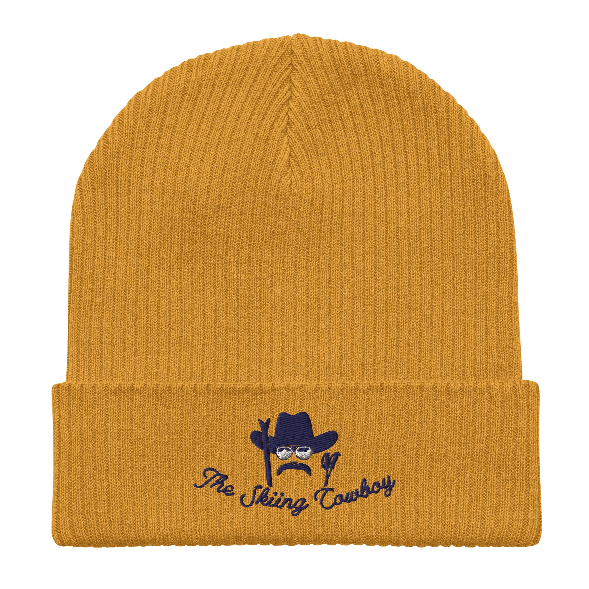 Organic ribbed beanie The Skiing Cowboy Navy