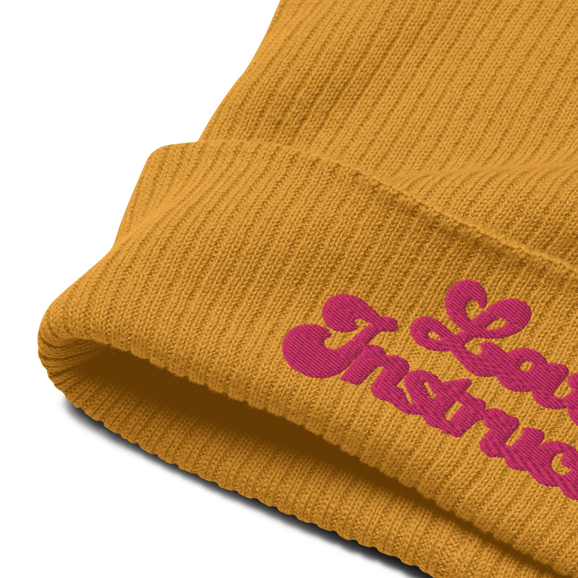 Organic ribbed beanie Love Instructor