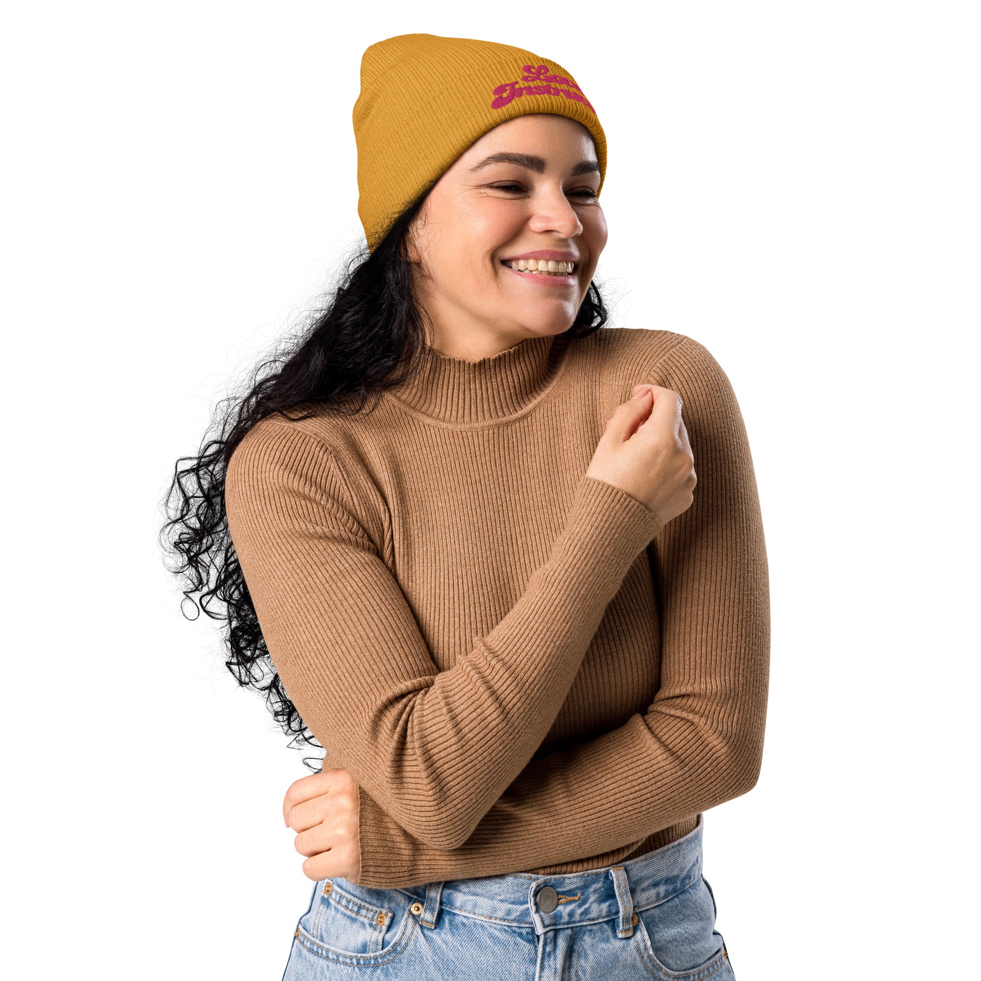 Organic ribbed beanie Love Instructor