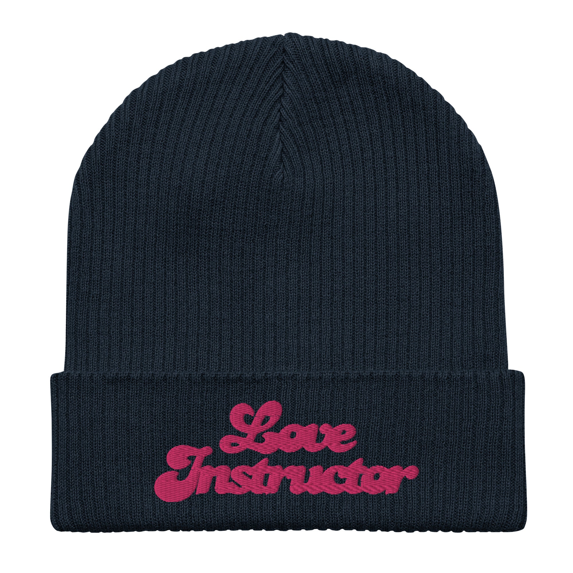 Organic ribbed beanie Love Instructor