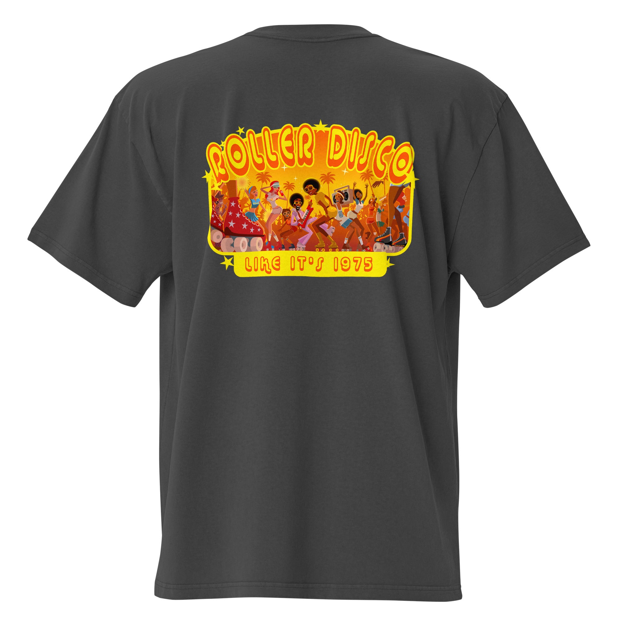 Oversized heavy blend cotton t-shirt Roller Disco (front & back)