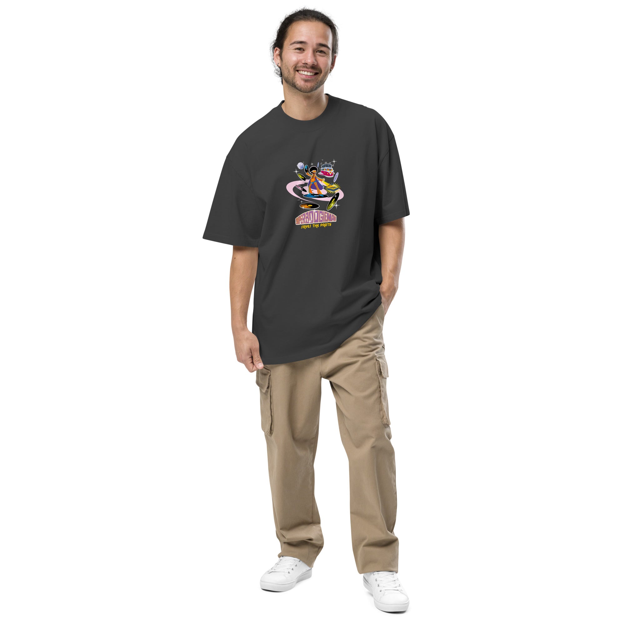 T-shirt oversize épais en cotton Superboogieman (face & dos)