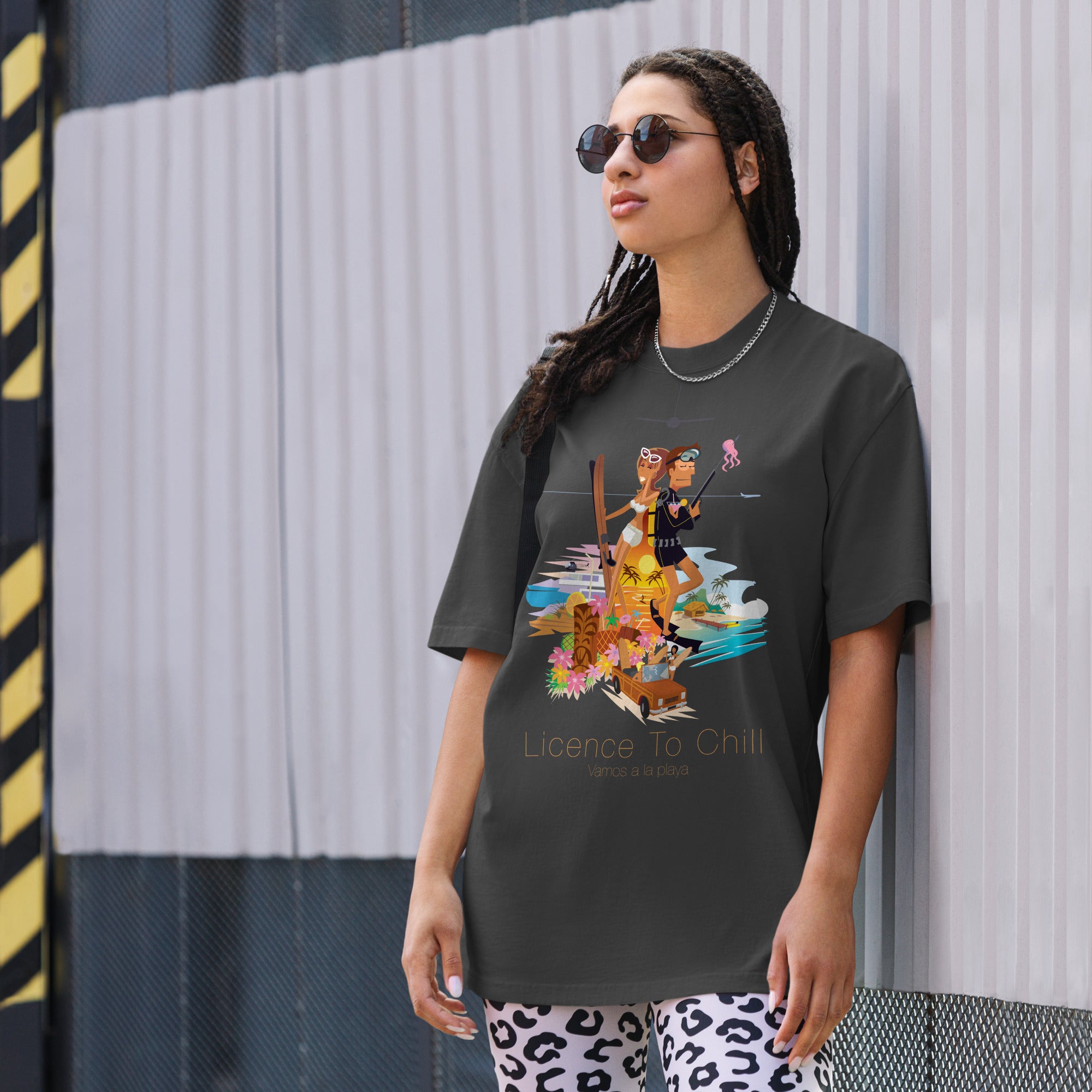 T-shirt oversize épais en coton License to Chill Vamos a la Playa