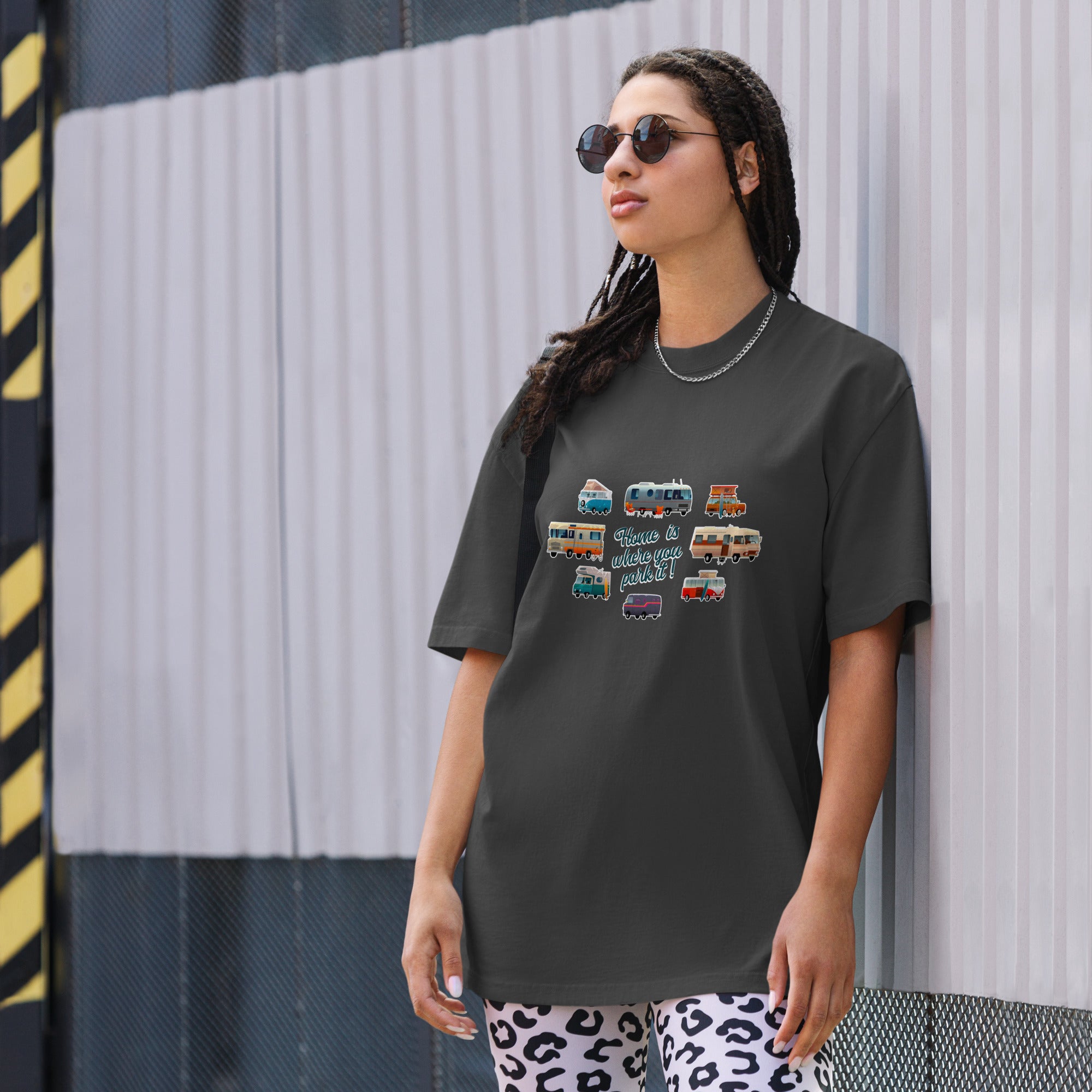 Oversized heavy blend cotton t-shirt Square Vintage Campers