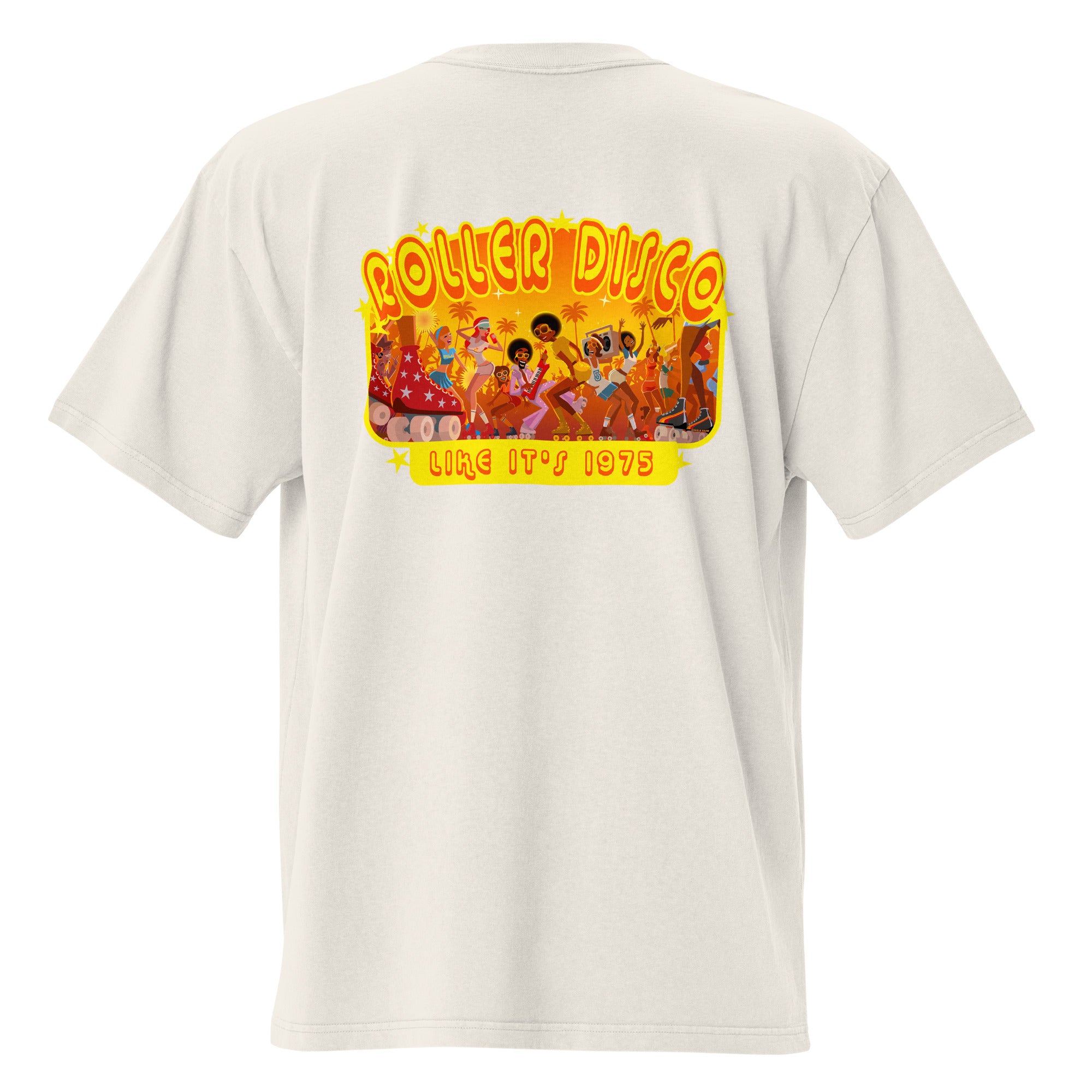 Oversized heavy blend cotton t-shirt Roller Disco (front & back)