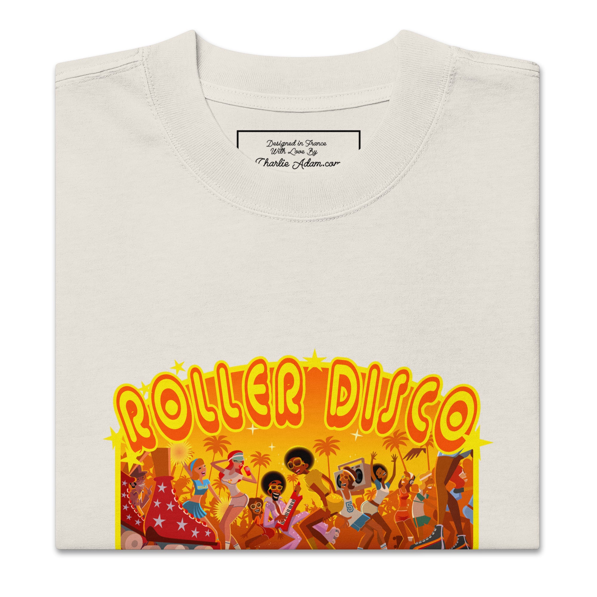 Oversized heavy blend cotton t-shirt Roller Disco (front & back)