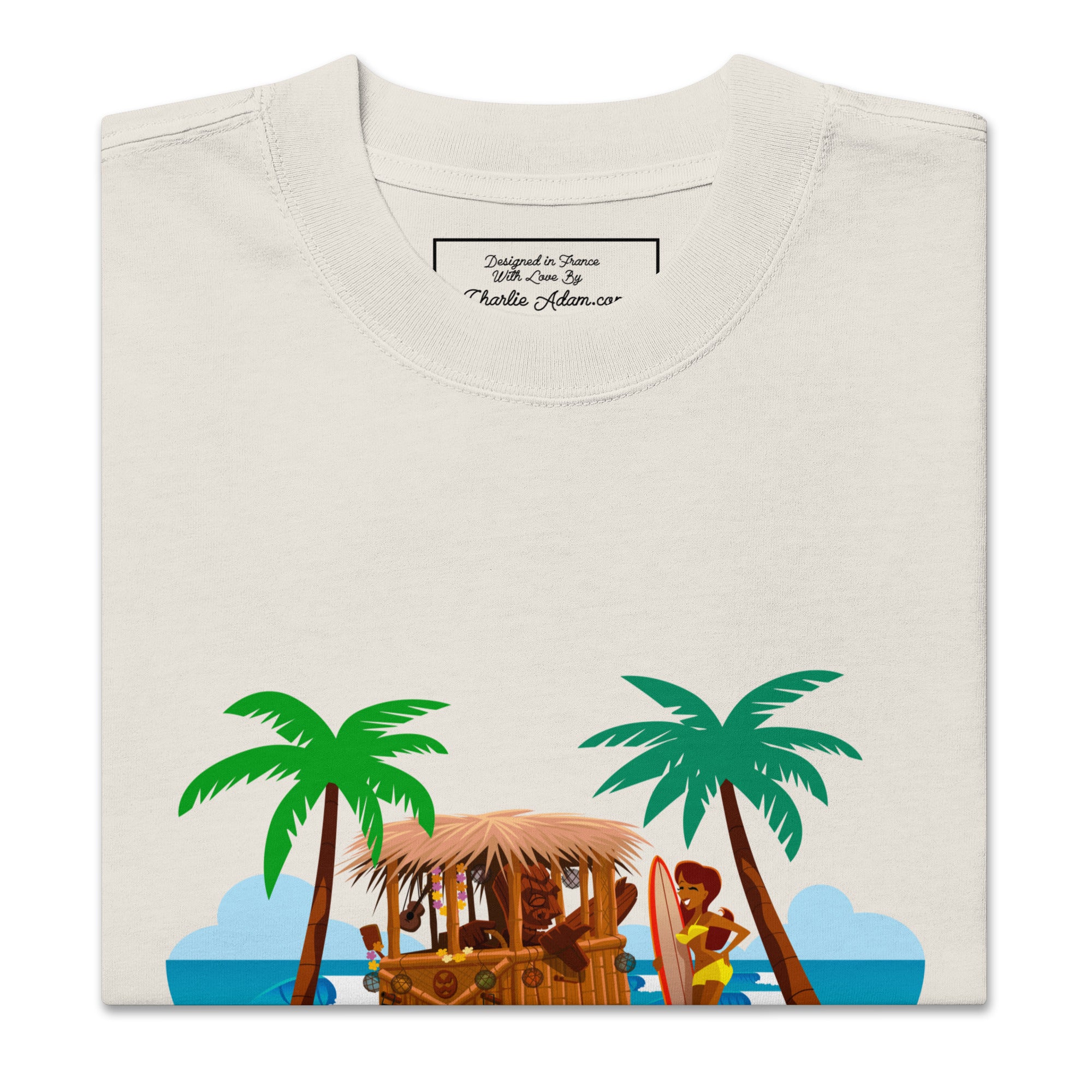 T-shirt oversize épais en coton Tiki Kombi