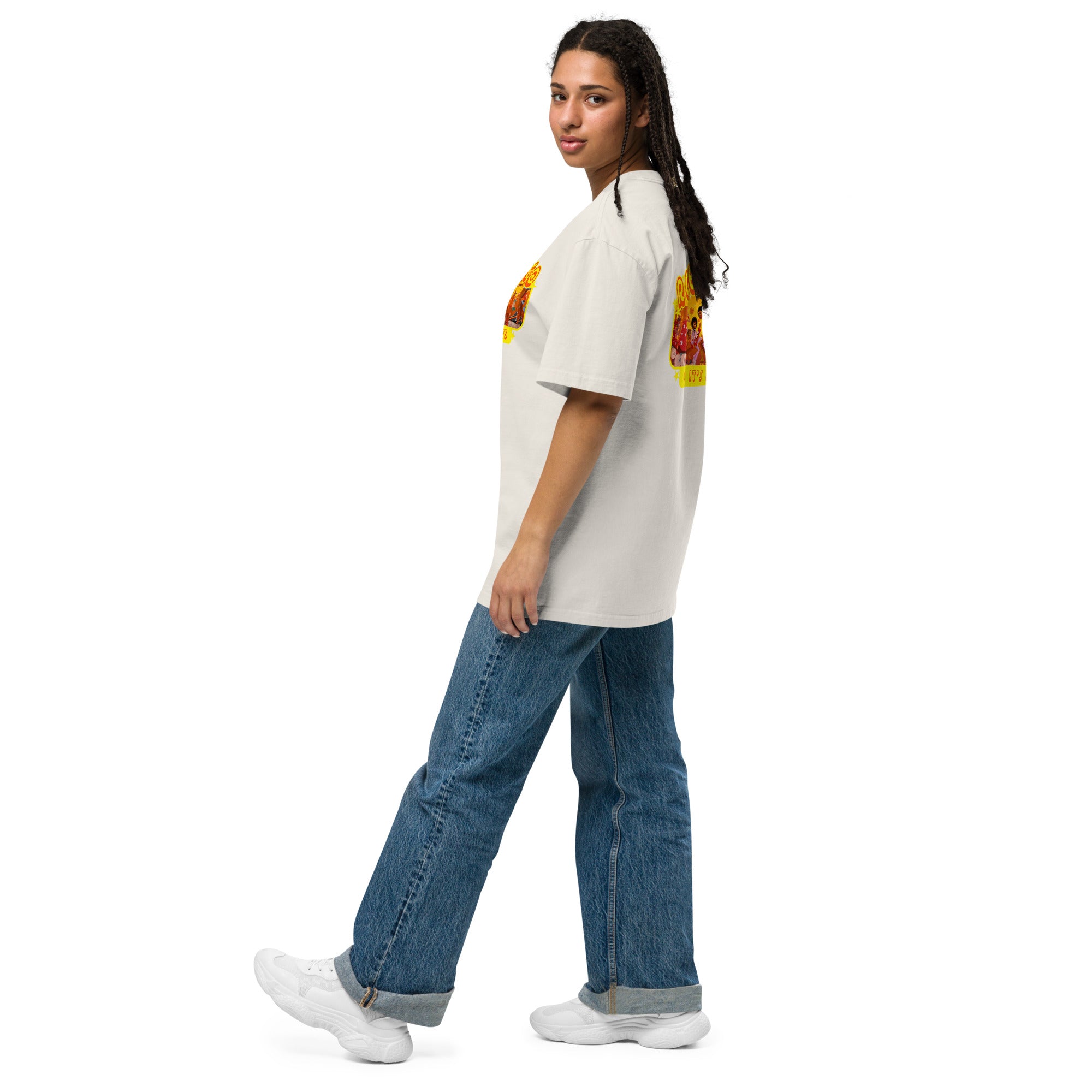 Oversized heavy blend cotton t-shirt Roller Disco (front & back)