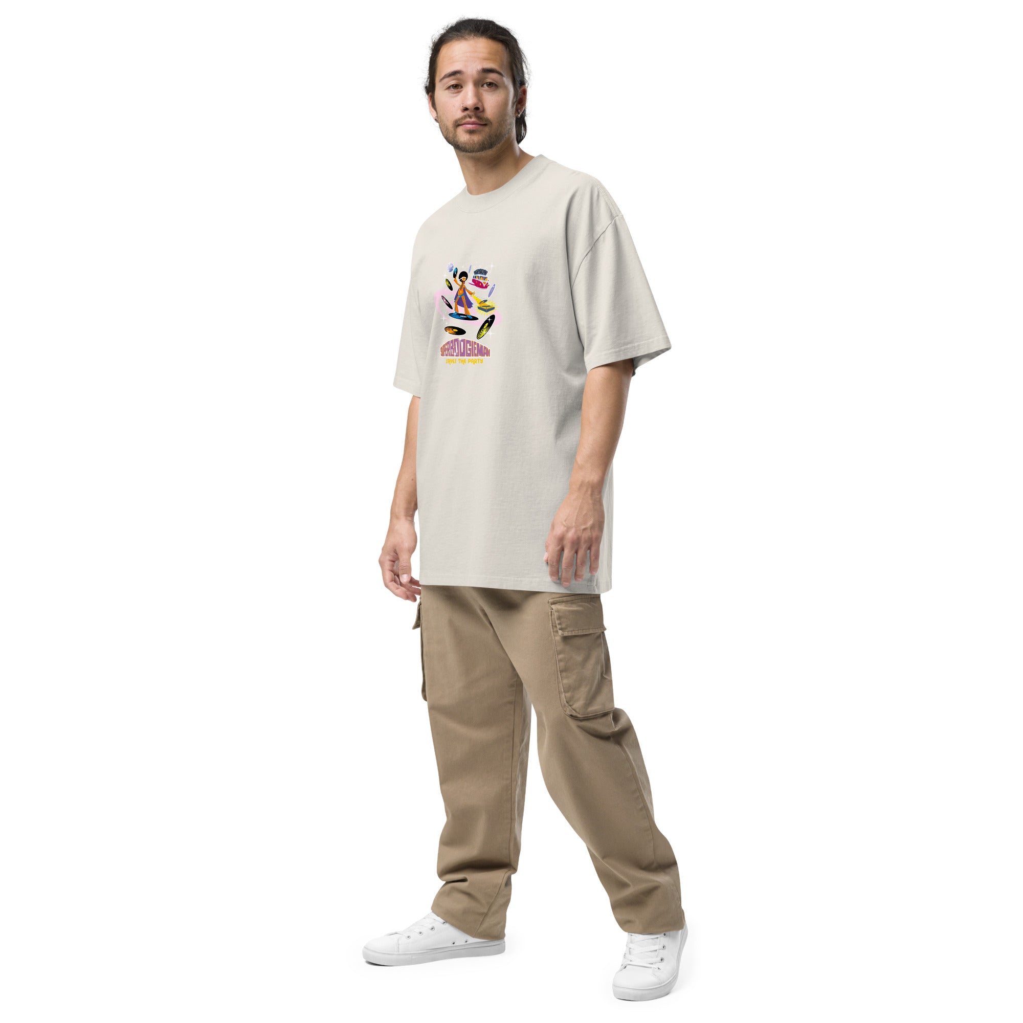 T-shirt oversize épais en cotton Superboogieman (face & dos)