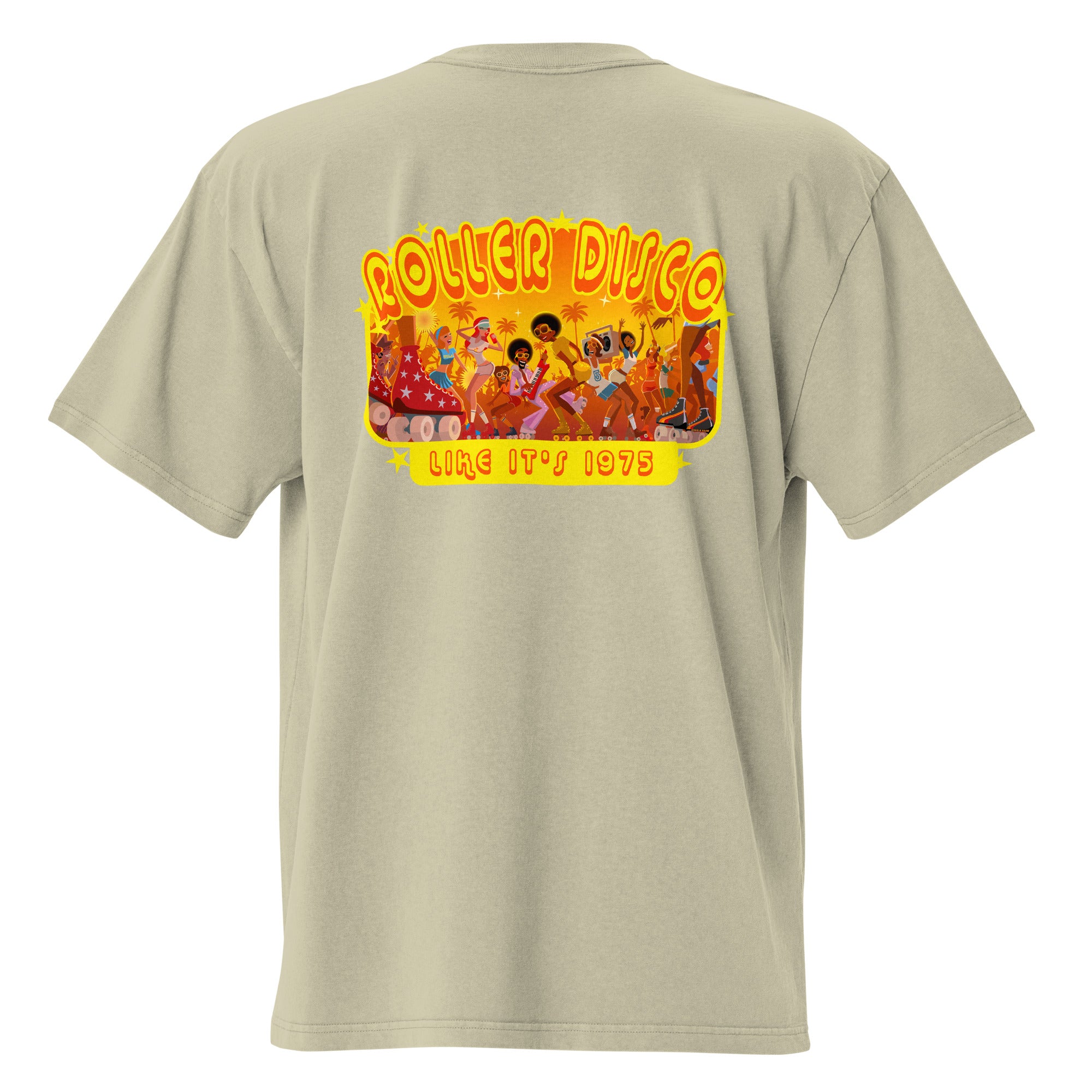 Oversized heavy blend cotton t-shirt Roller Disco (front & back)