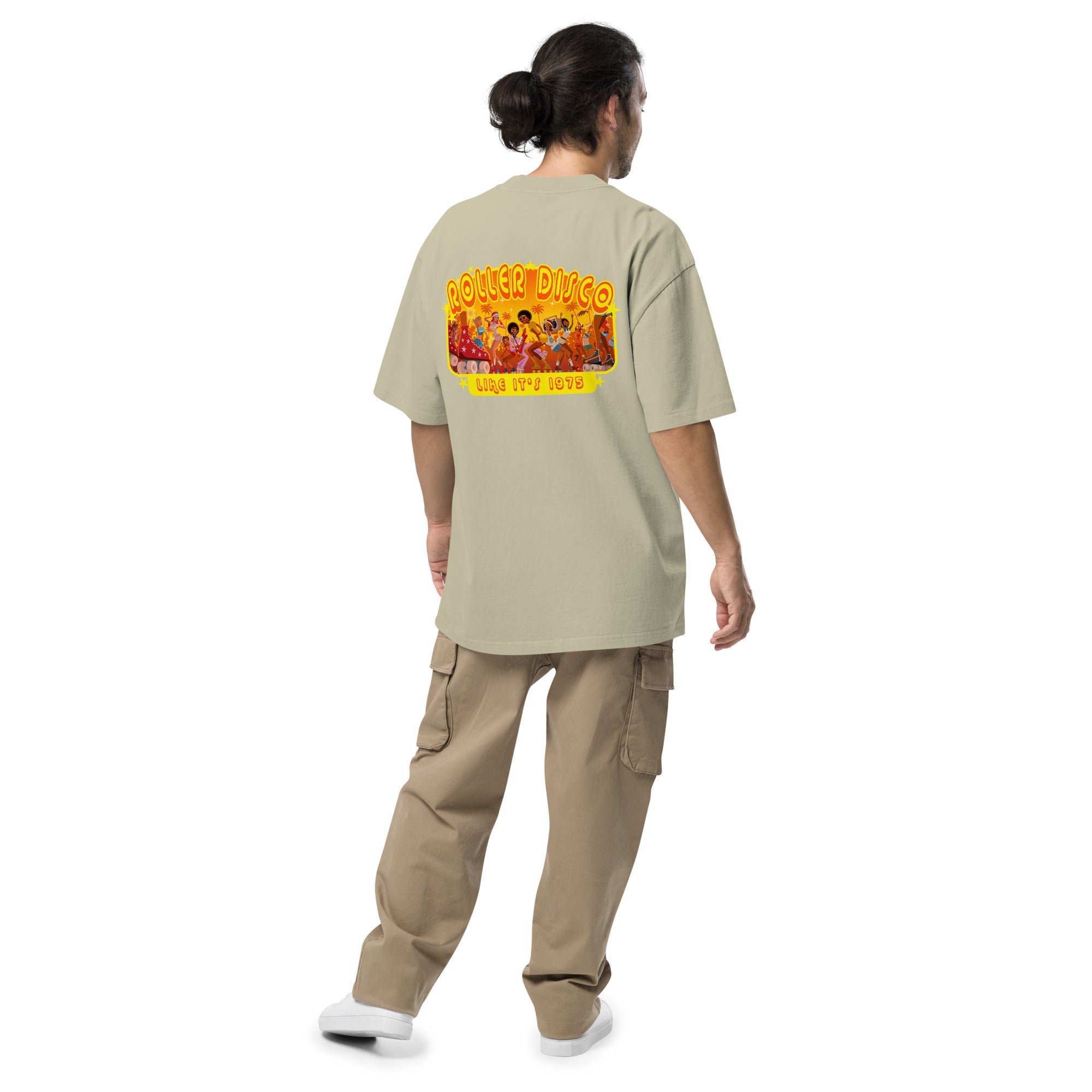 T-shirt oversize épais en coton Roller Disco (face & dos)