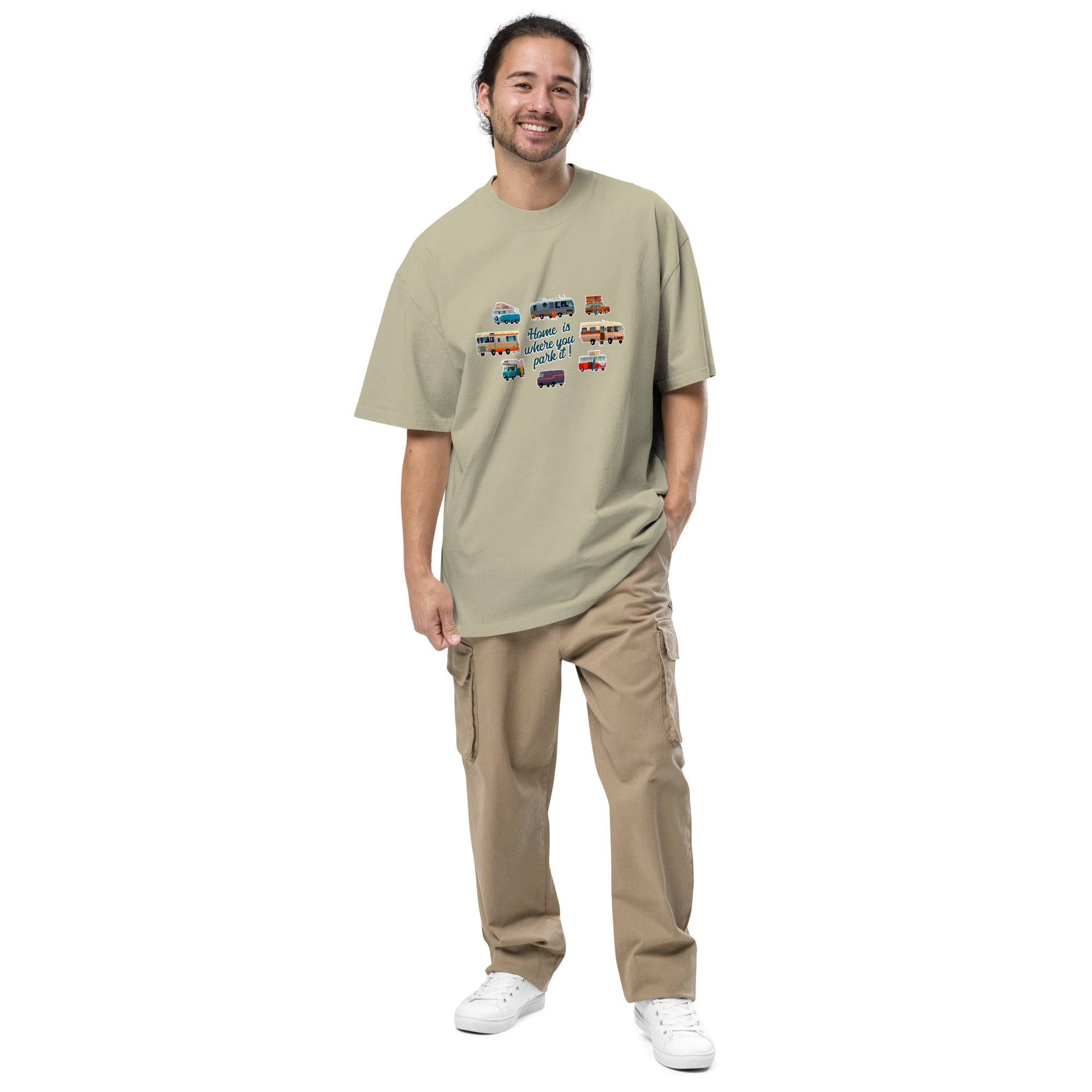 Oversized heavy blend cotton t-shirt Square Vintage Campers