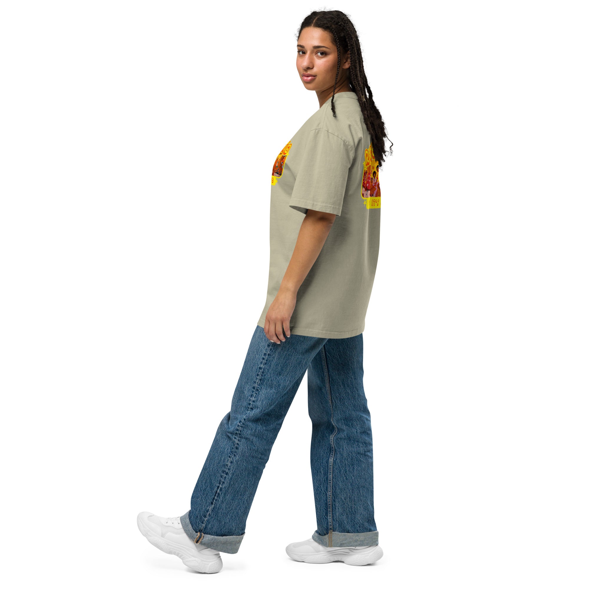 Oversized heavy blend cotton t-shirt Roller Disco (front & back)