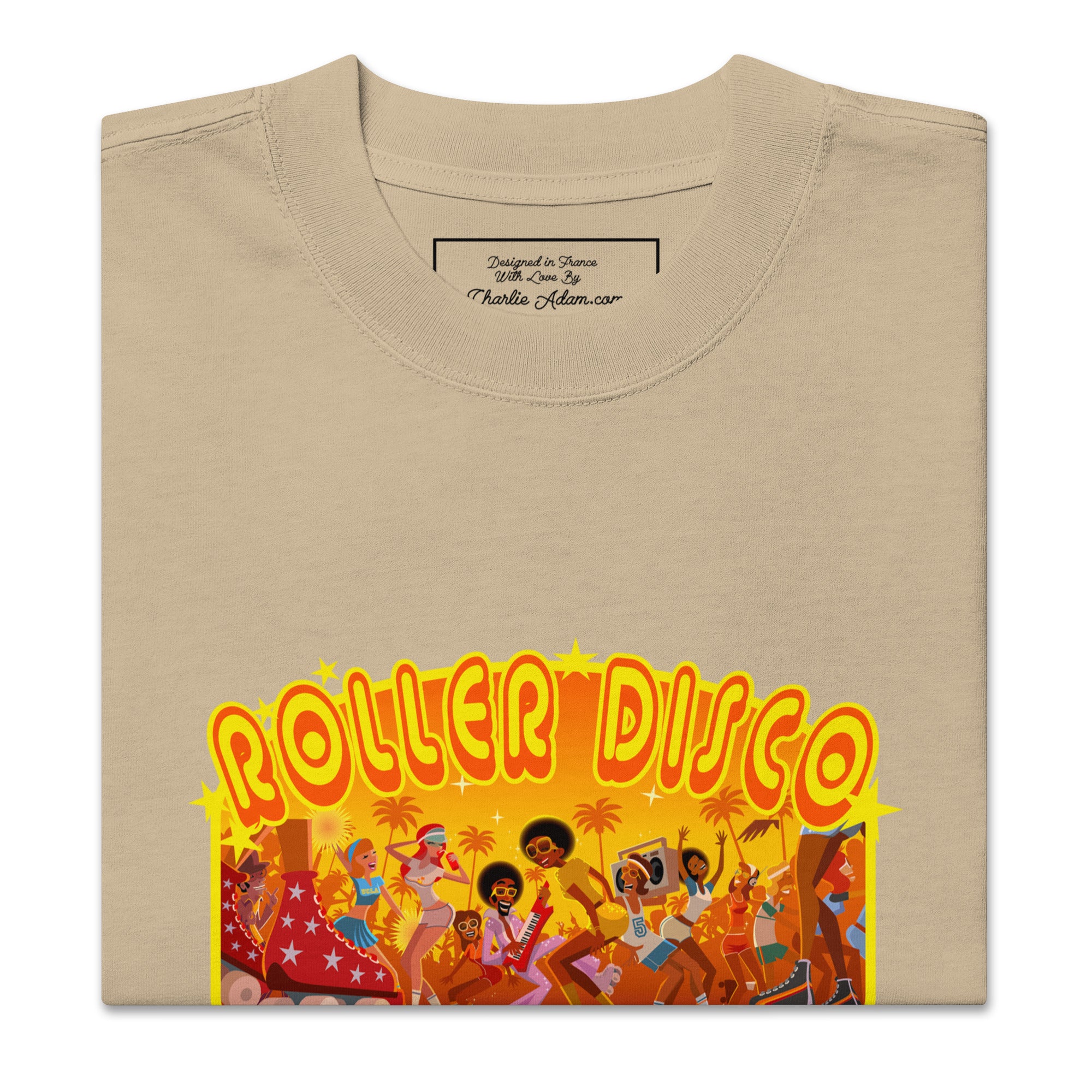 Oversized heavy blend cotton t-shirt Roller Disco (front & back)