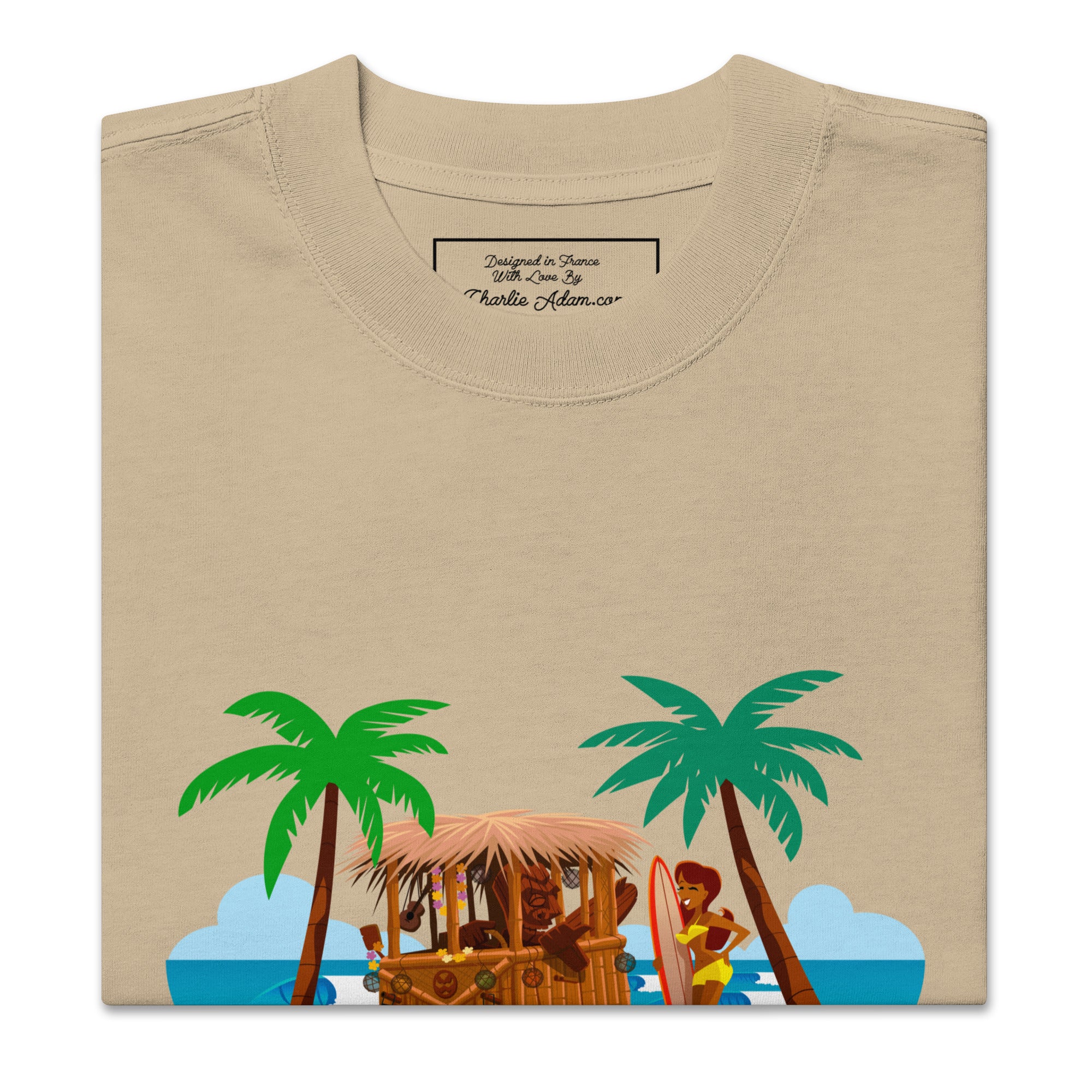 T-shirt oversize épais en coton Tiki Kombi