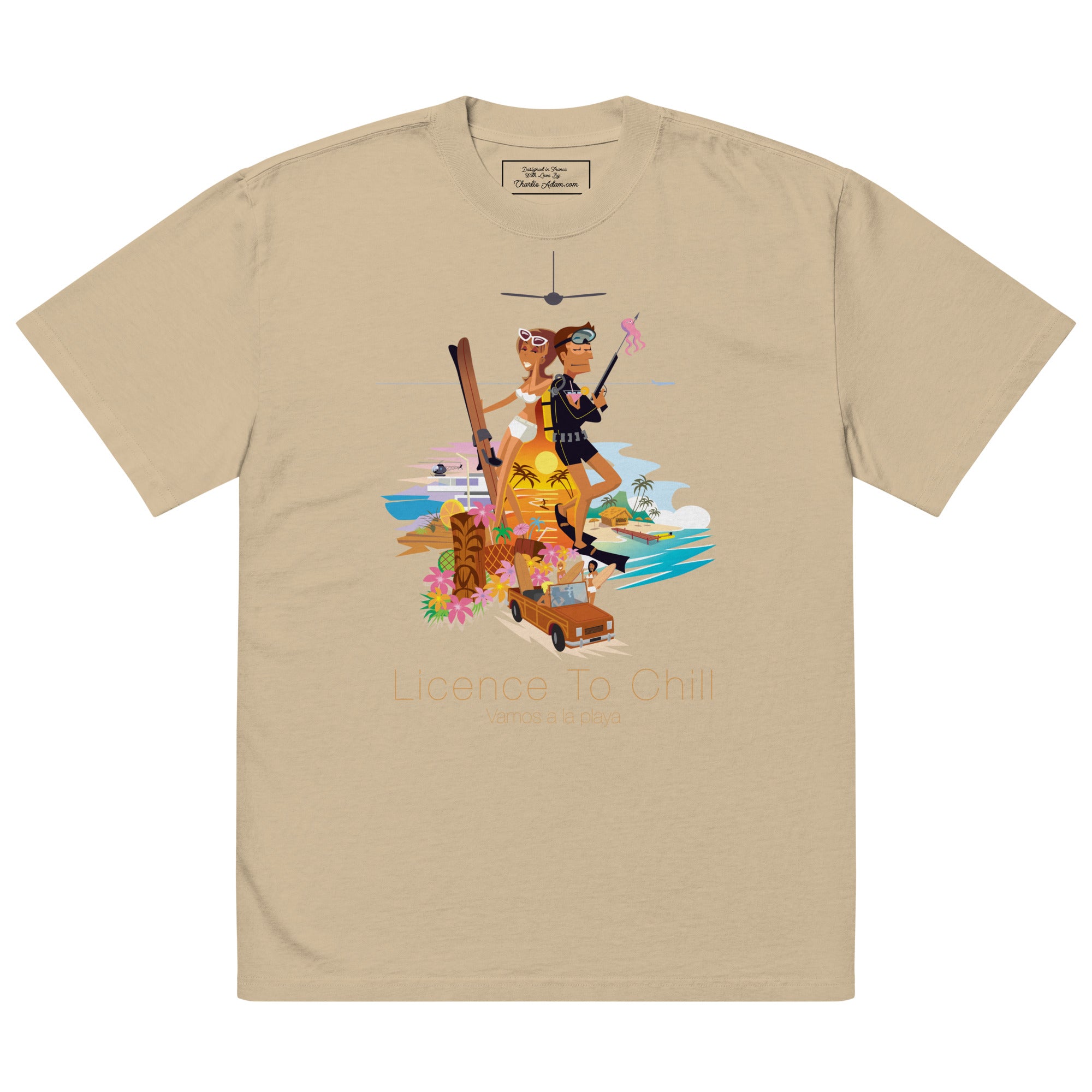 T-shirt oversize épais en coton License to Chill Vamos a la Playa