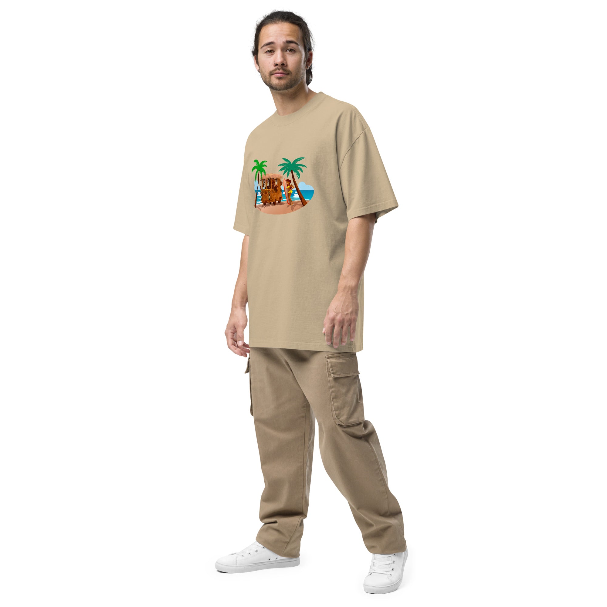 T-shirt oversize épais en coton Tiki Kombi