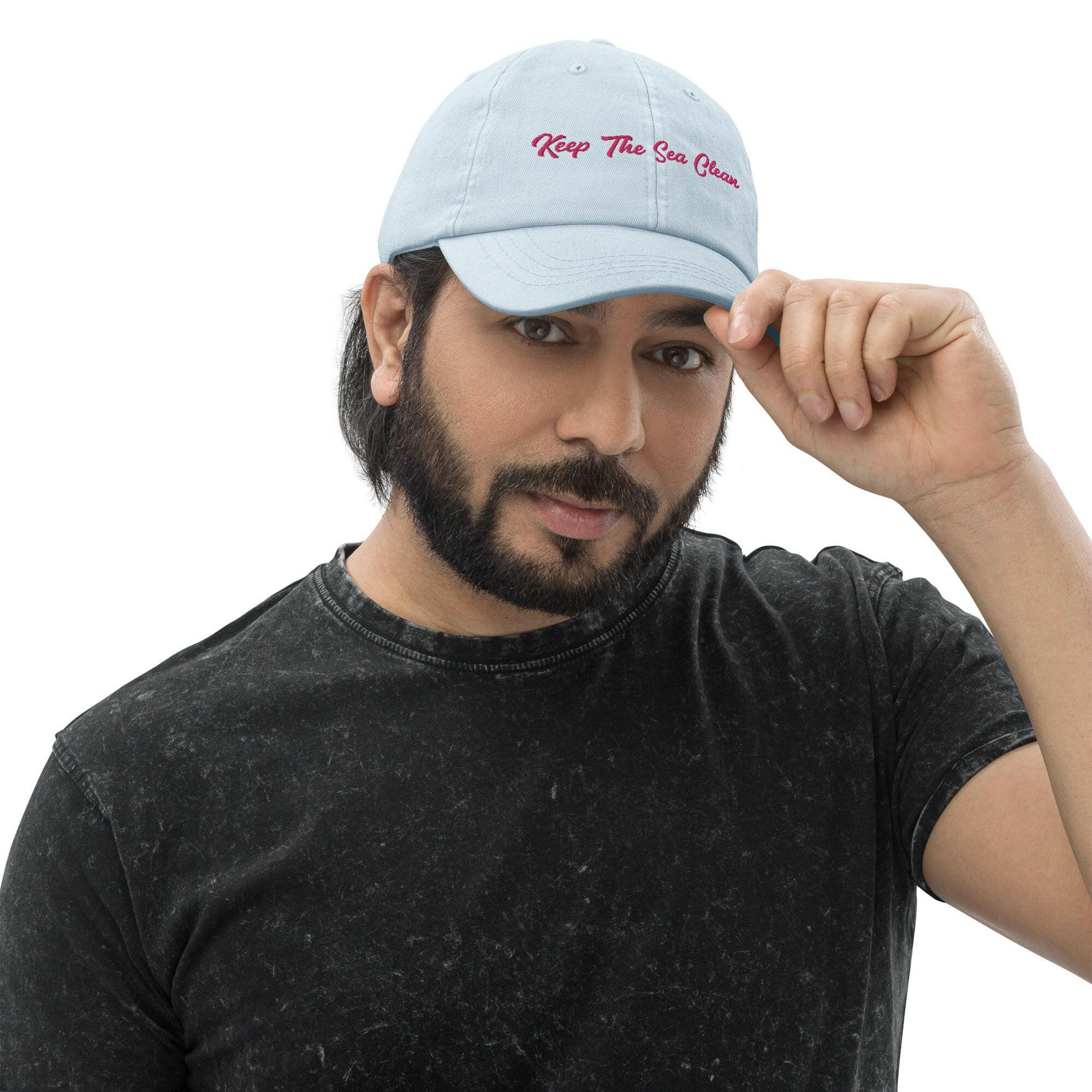 Pastel Baseball Cap Keep The Sea Clean Flamingo