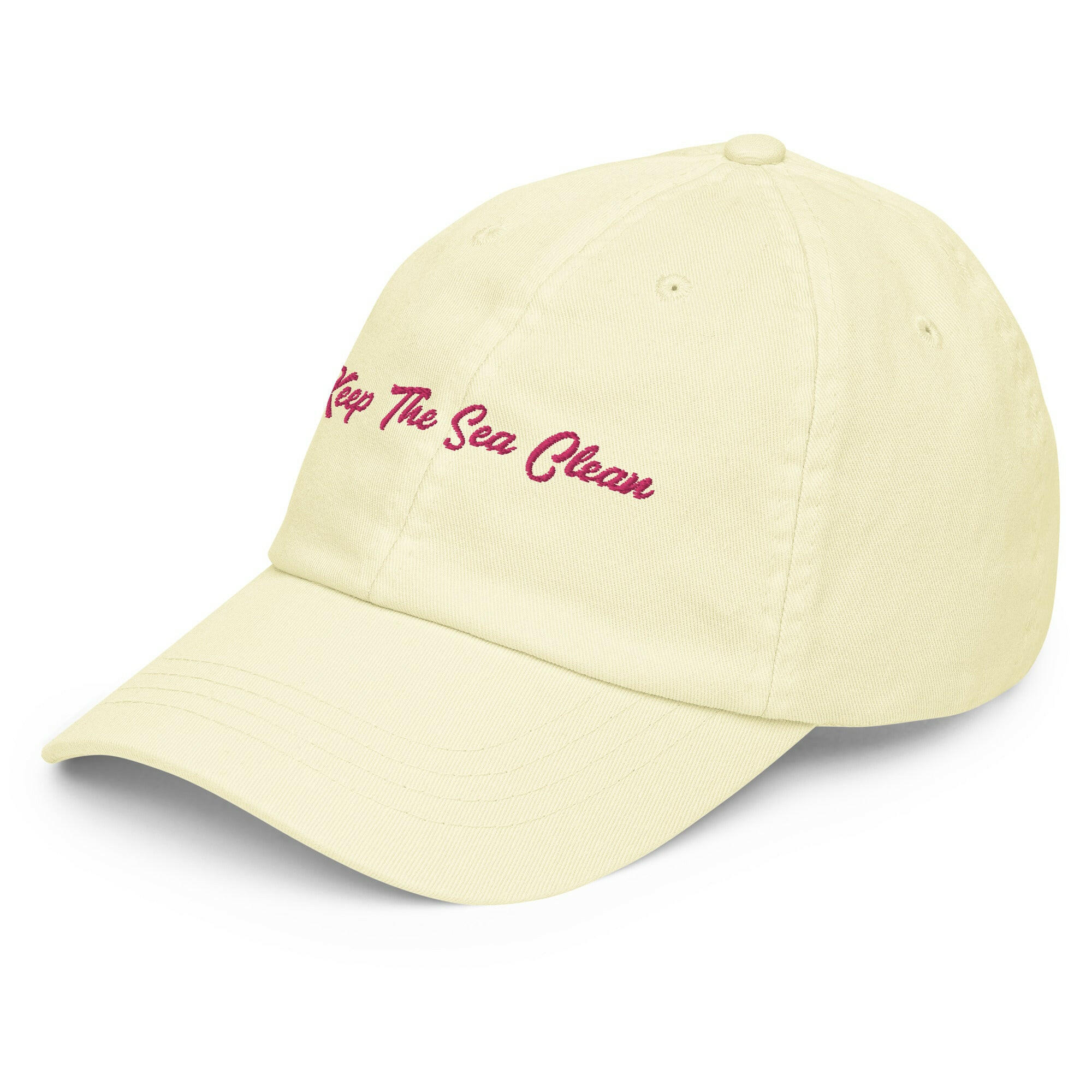 Pastel Baseball Cap Keep The Sea Clean Flamingo