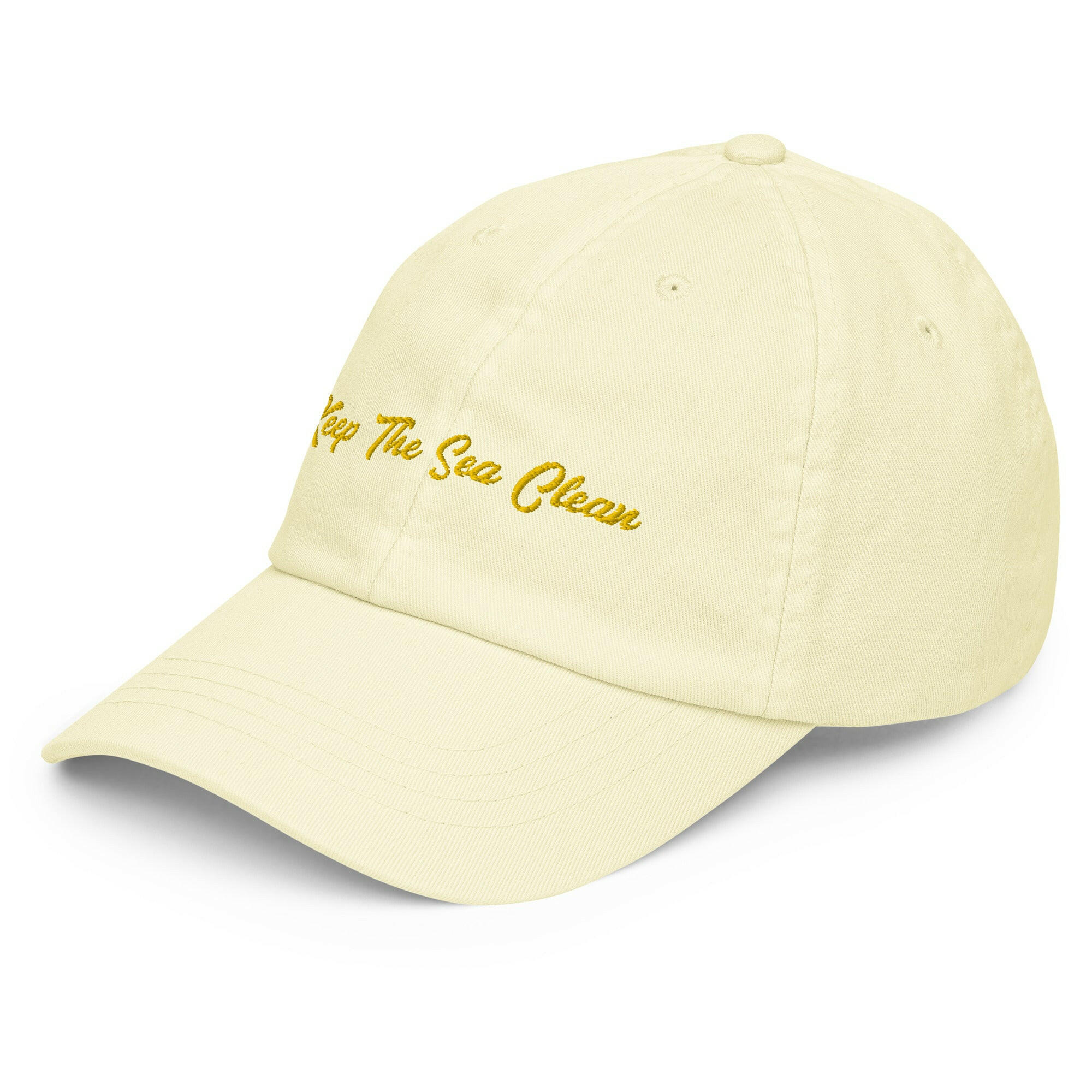 Casquette de baseball pastel Keep The Sea Clean Gold