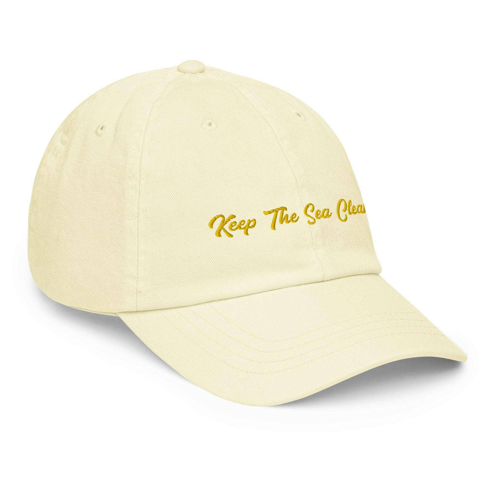 Casquette de baseball pastel Keep The Sea Clean Gold