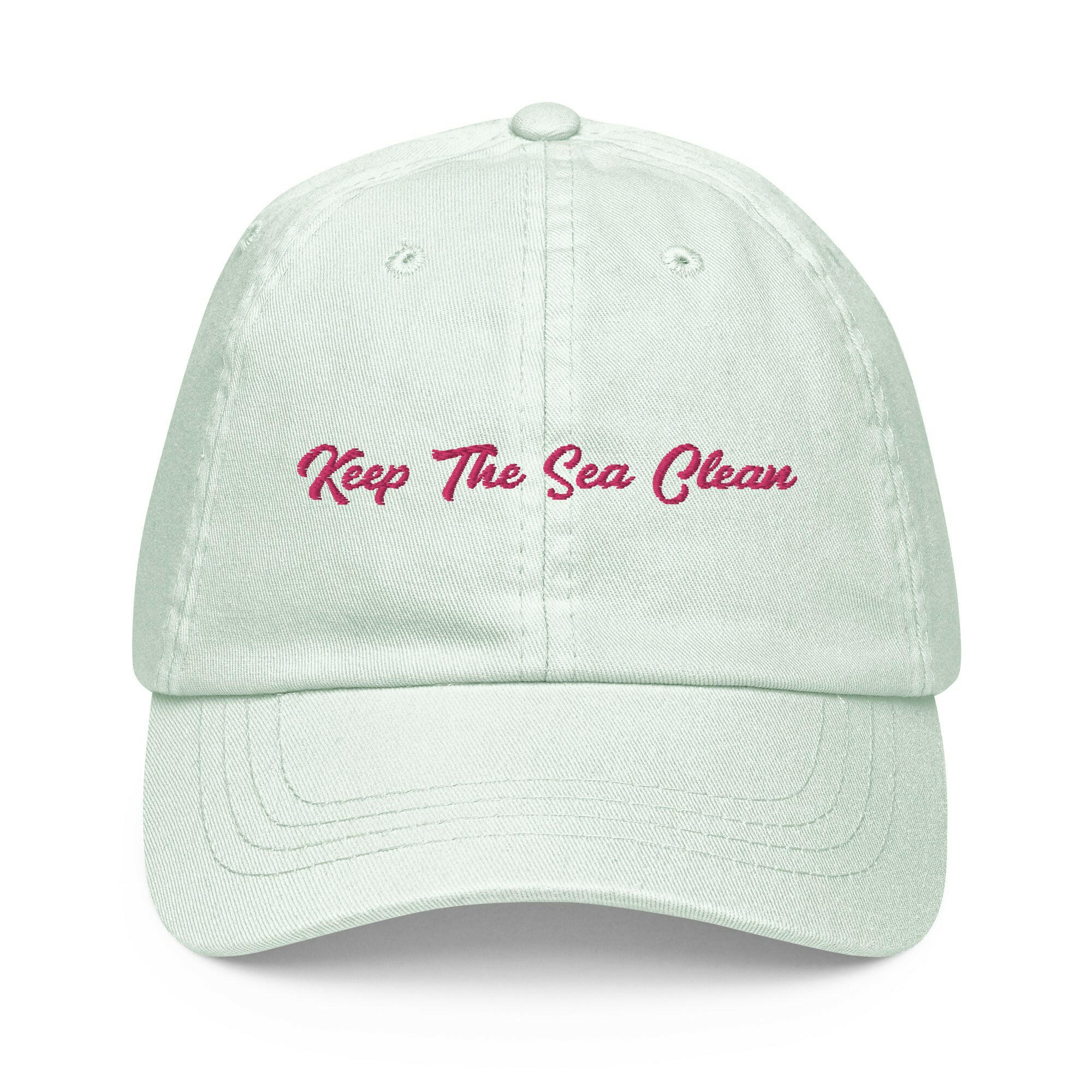 Pastel Baseball Cap Keep The Sea Clean Flamingo