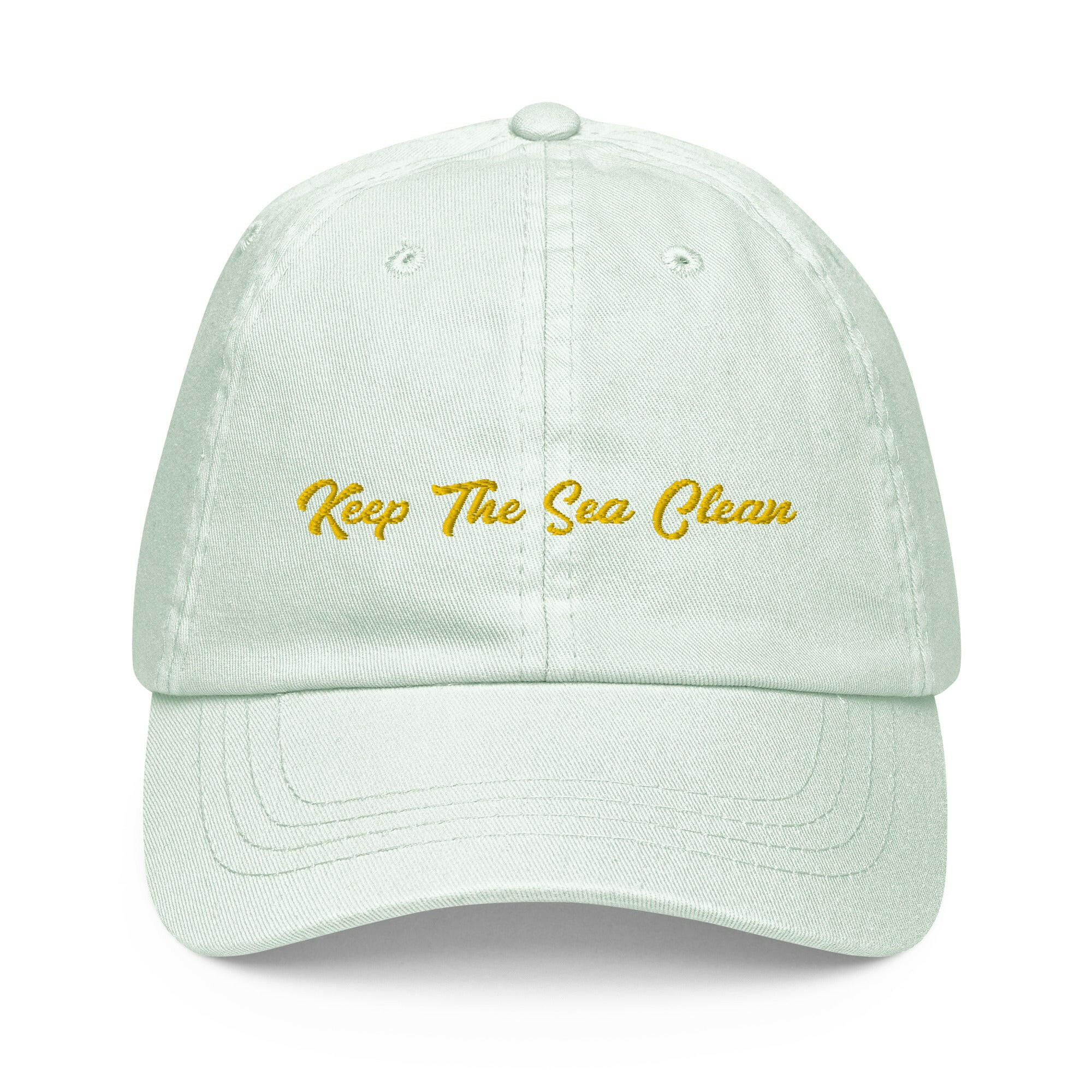 Casquette de baseball pastel Keep The Sea Clean Gold