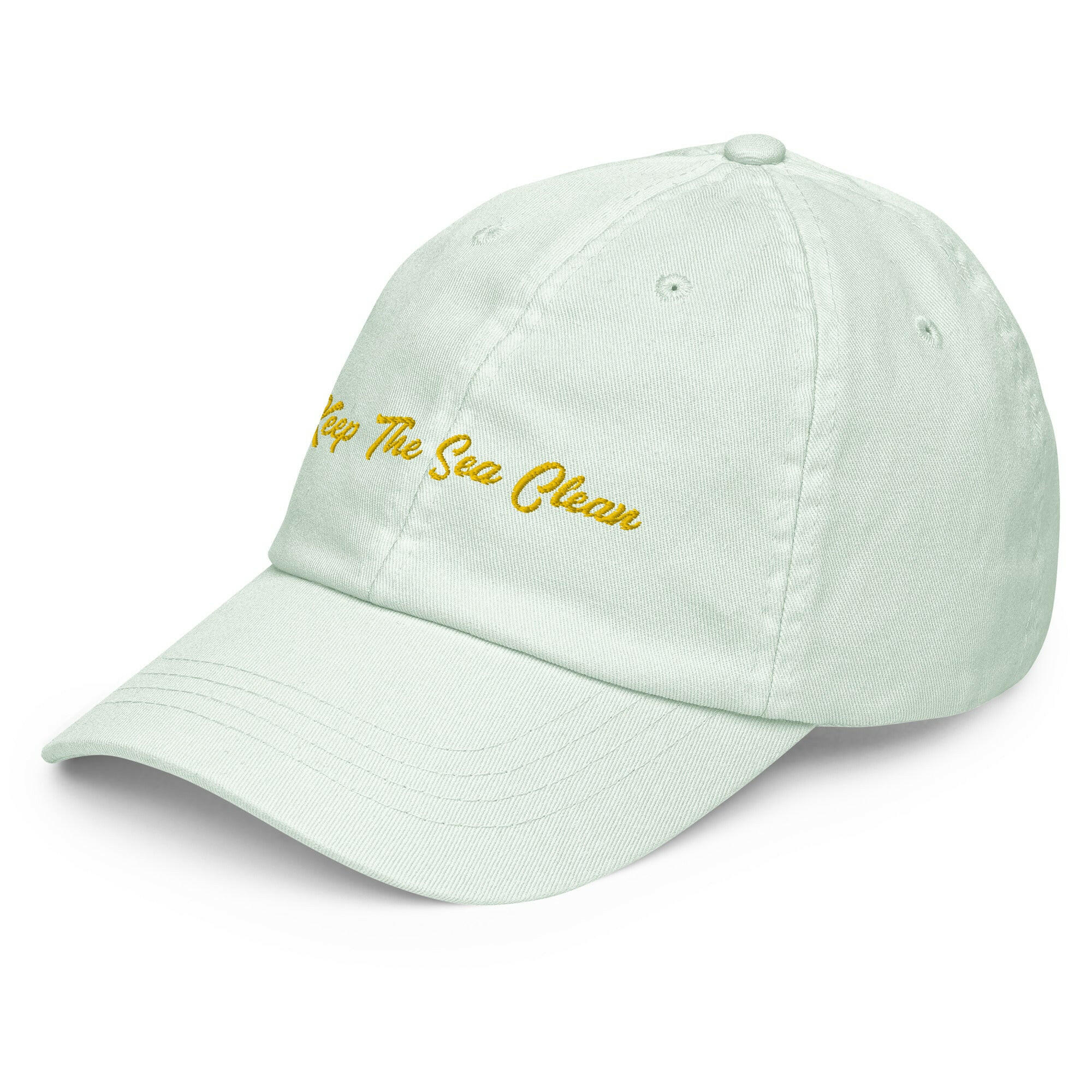 Casquette de baseball pastel Keep The Sea Clean Gold