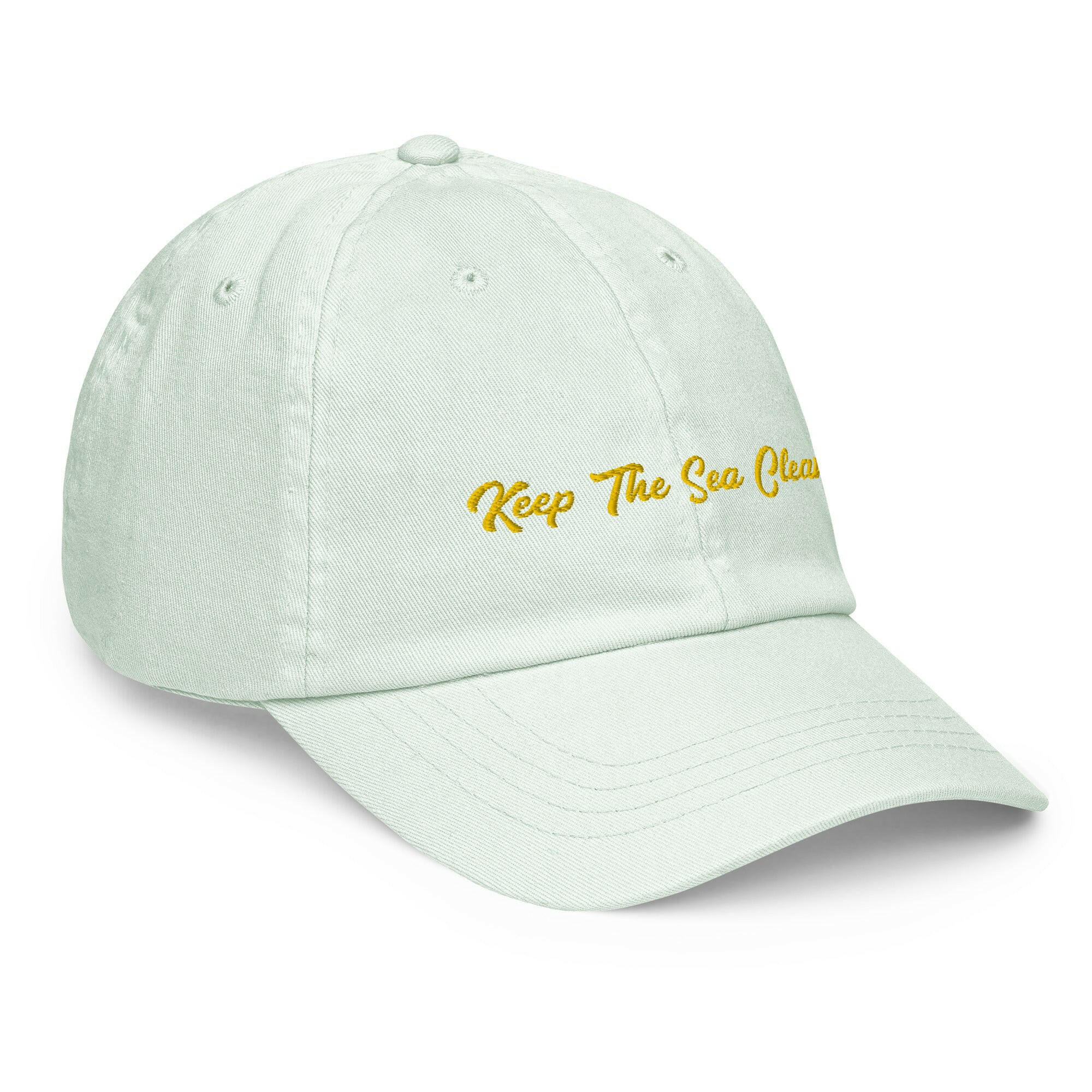 Casquette de baseball pastel Keep The Sea Clean Gold