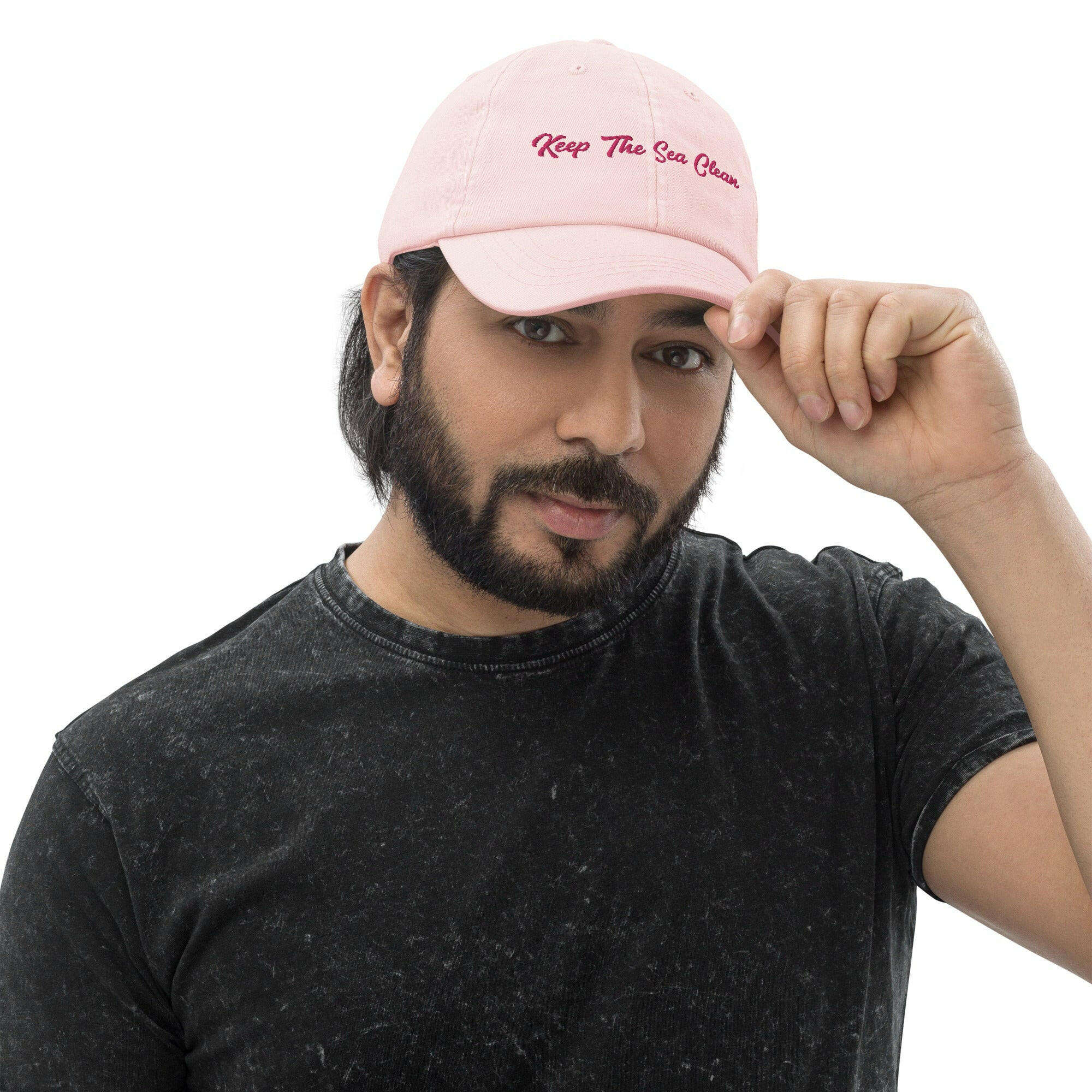 Pastel Baseball Cap Keep The Sea Clean Flamingo