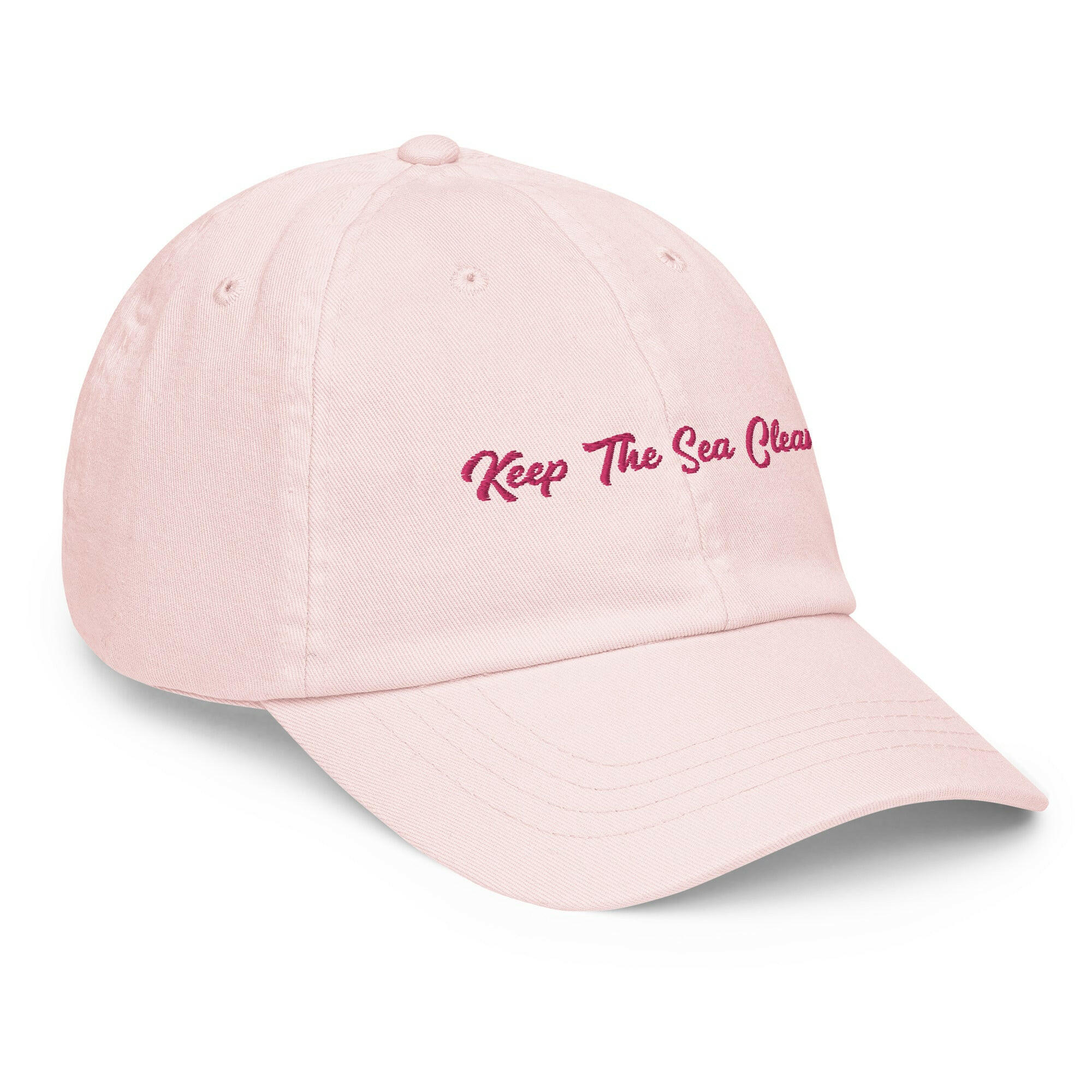 Pastel Baseball Cap Keep The Sea Clean Flamingo