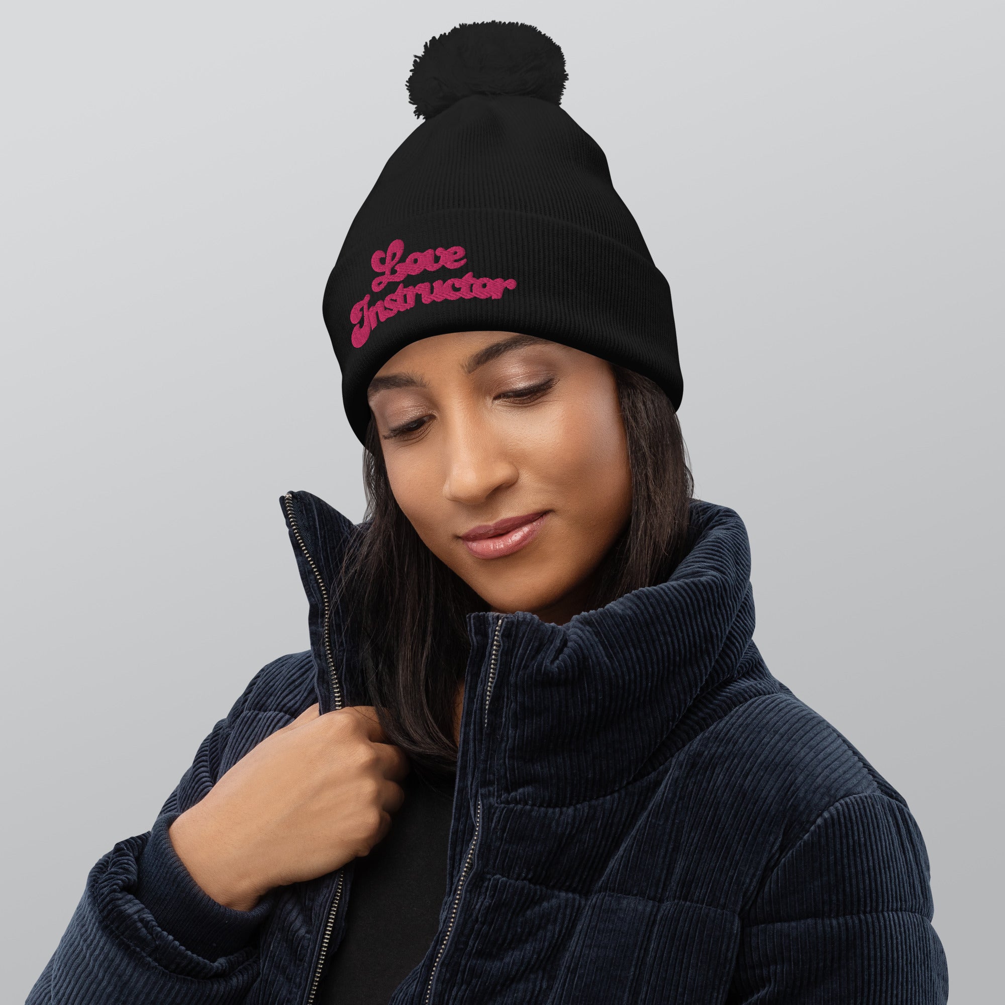 Pom pom beanie Love Instructor Flamingo