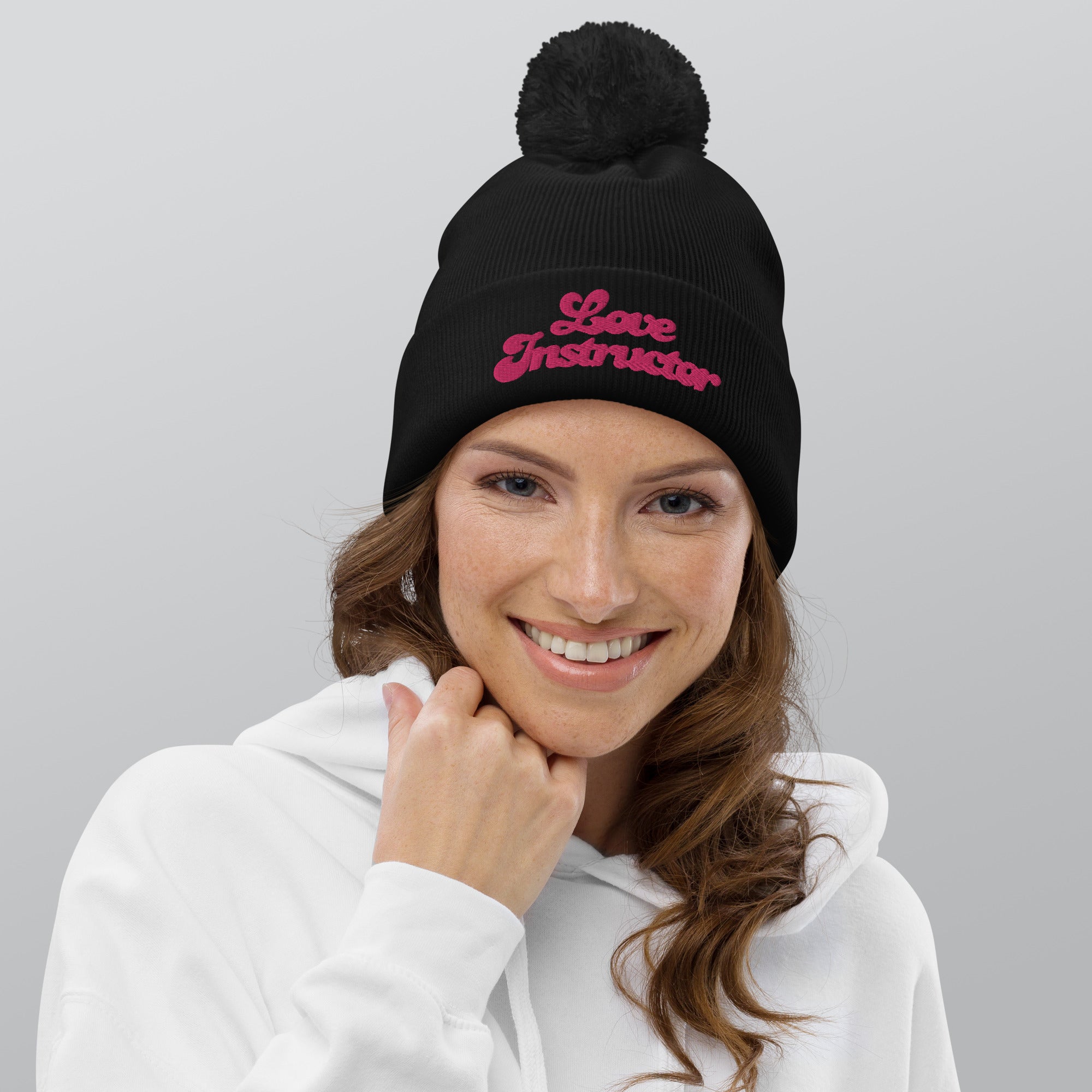 Pom pom beanie Love Instructor Flamingo