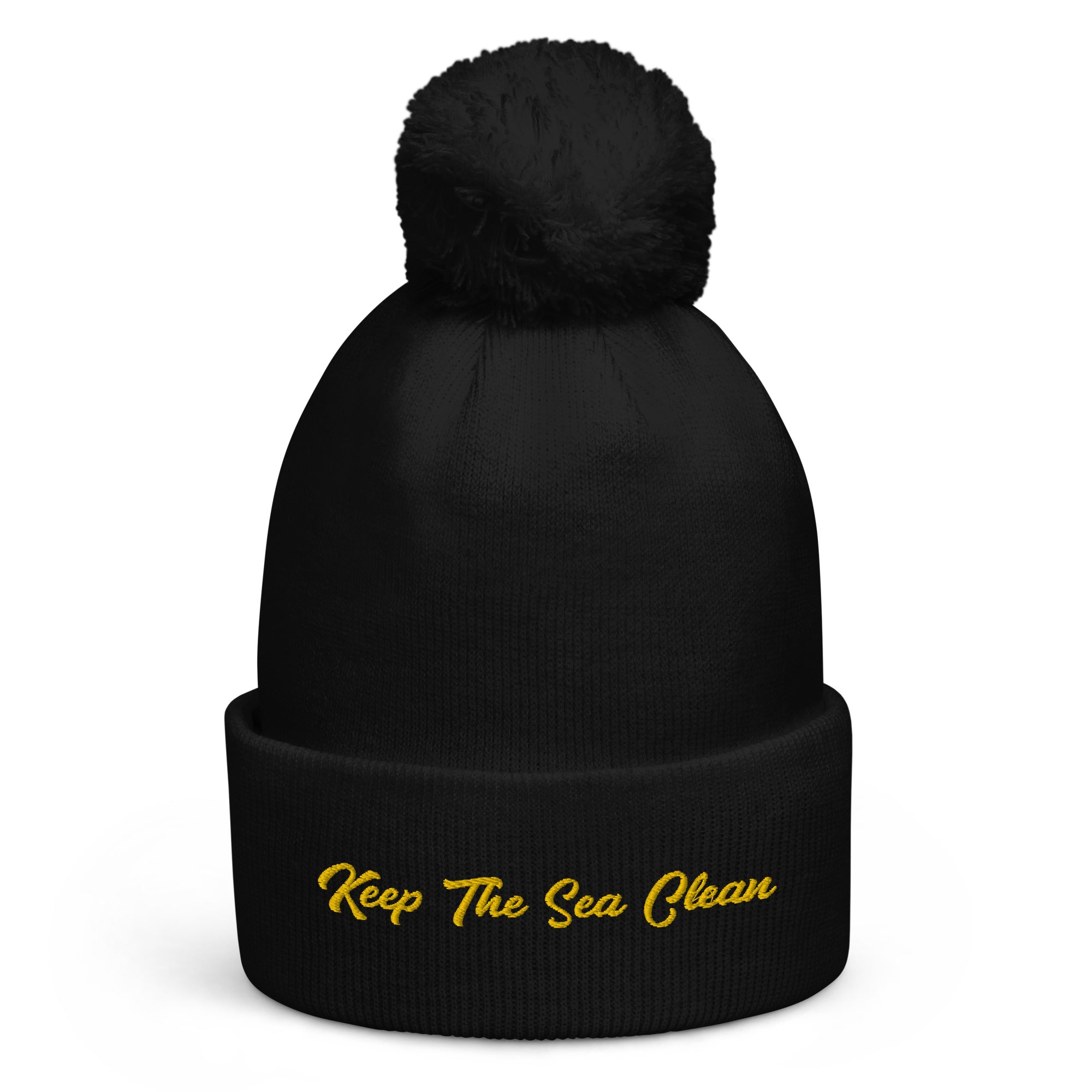 Pom pom beanie Keep The Sea Clean Gold