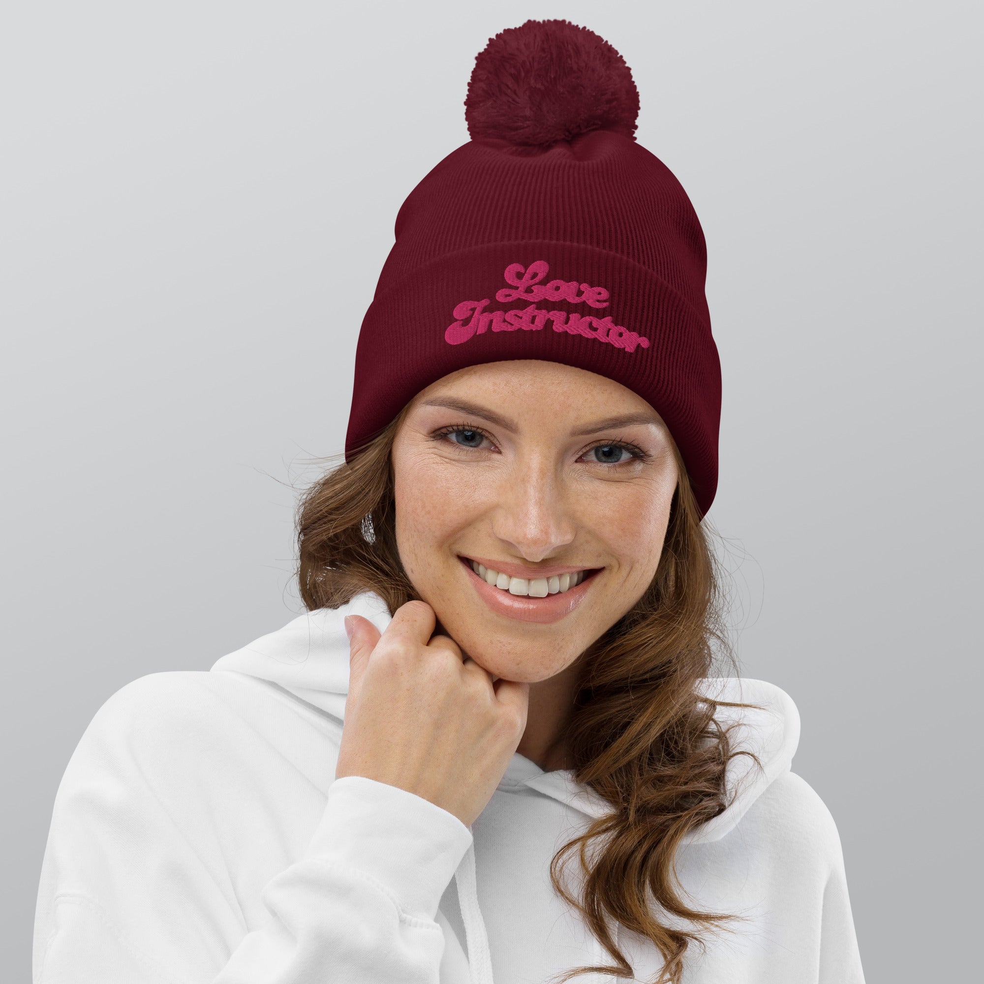 Pom pom beanie Love Instructor Flamingo