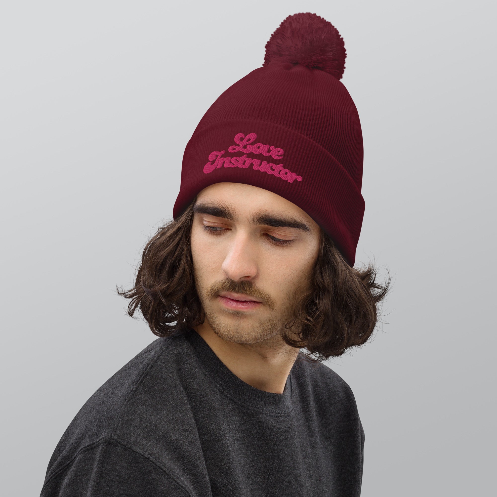 Pom pom beanie Love Instructor Flamingo