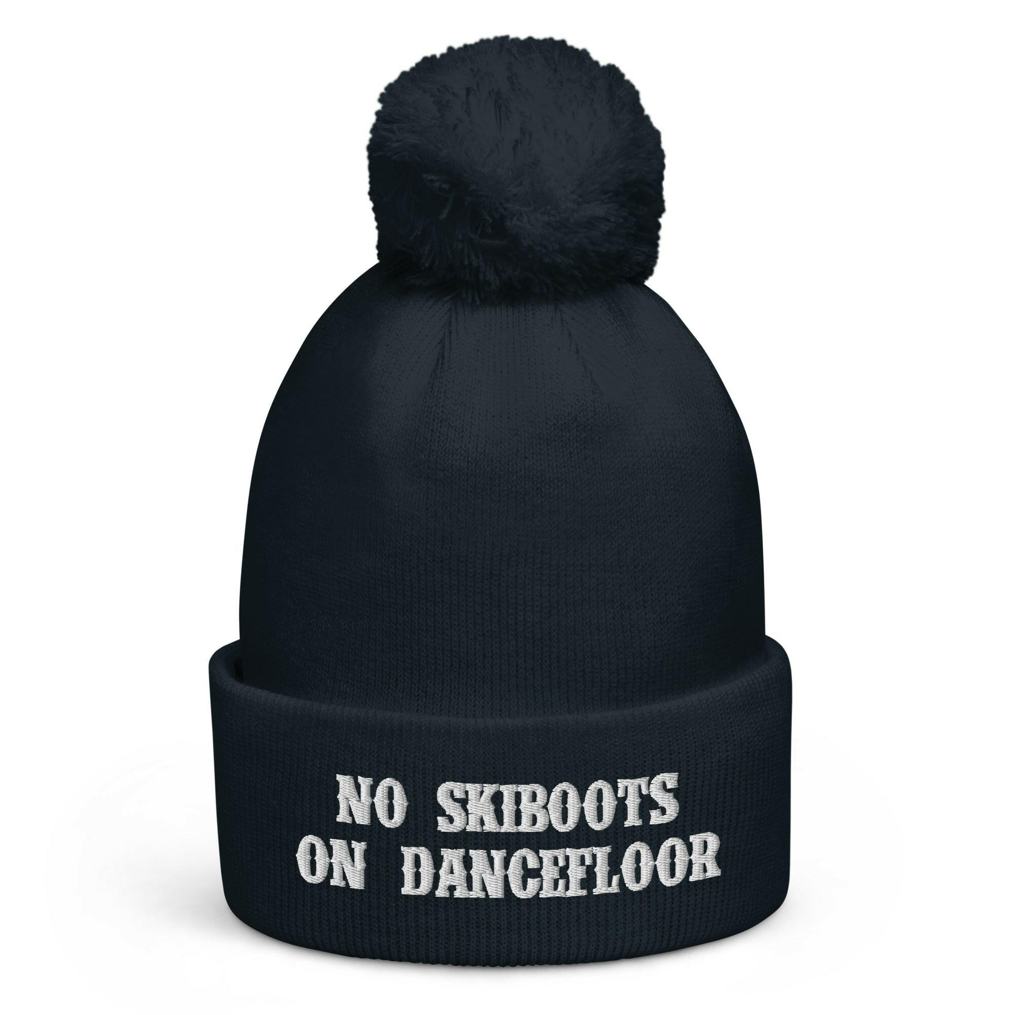 Bonnet à pompon No Skiboots on Dancefloor white