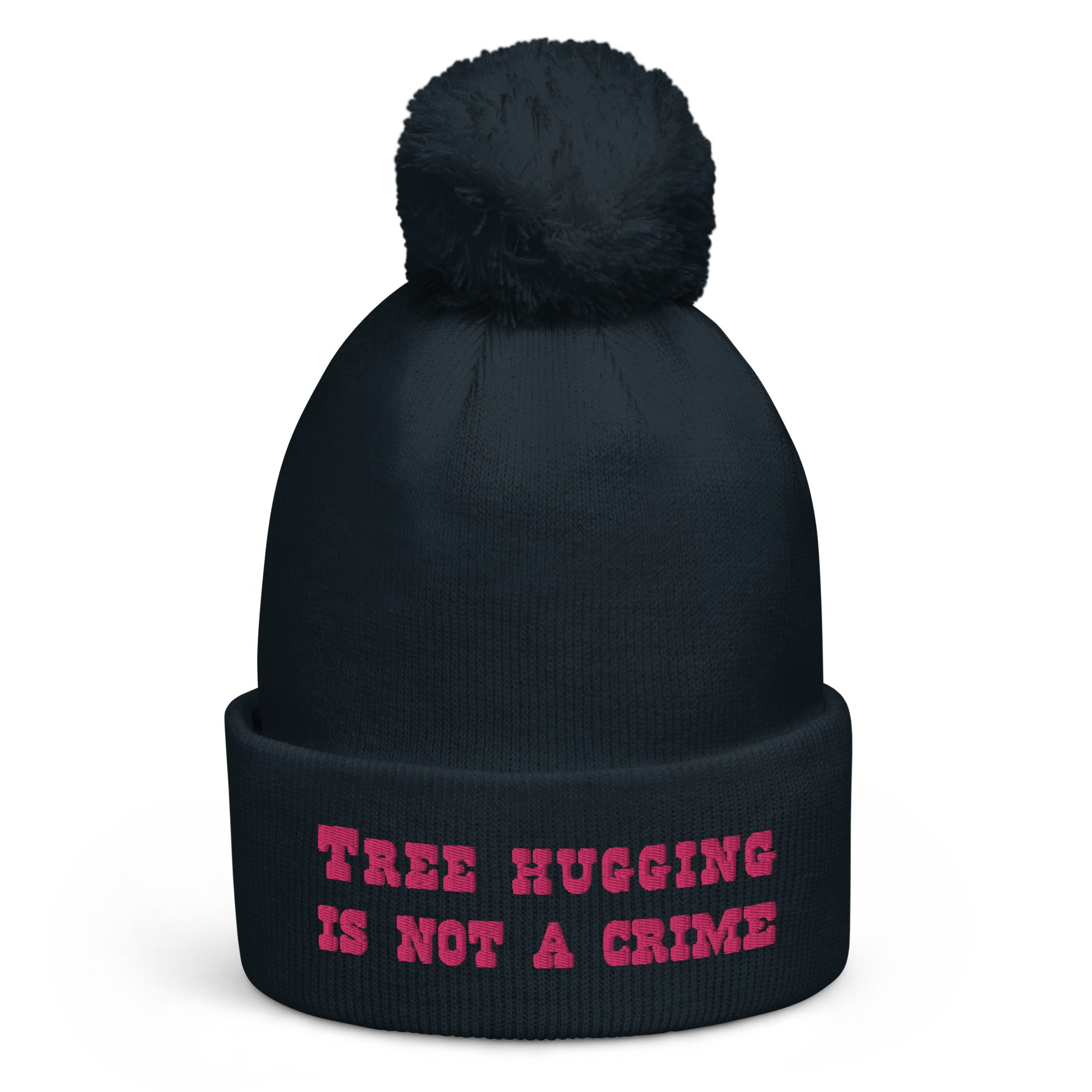 Bonnet à pompon Tree Hugging is not a crime Flamingo