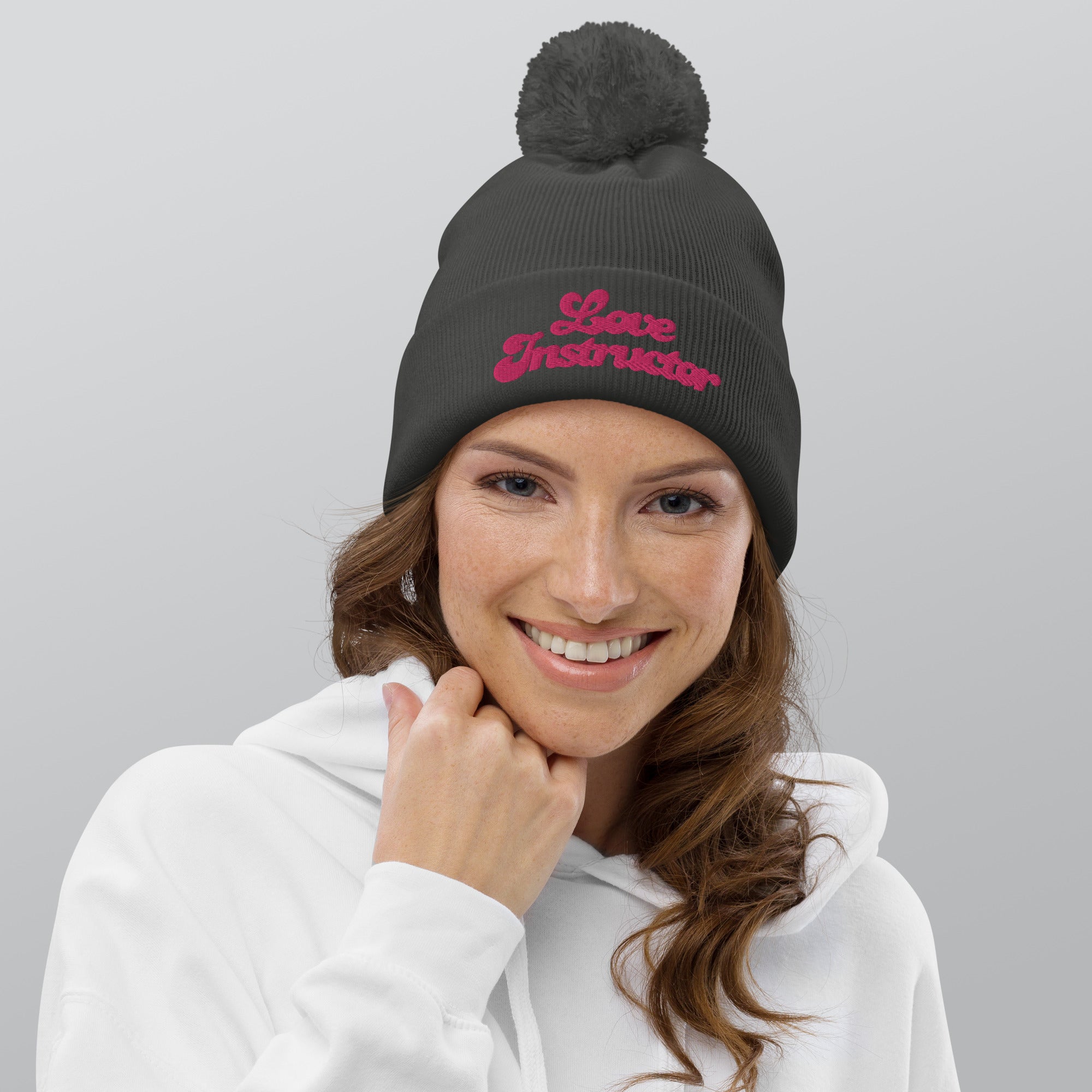 Pom pom beanie Love Instructor Flamingo