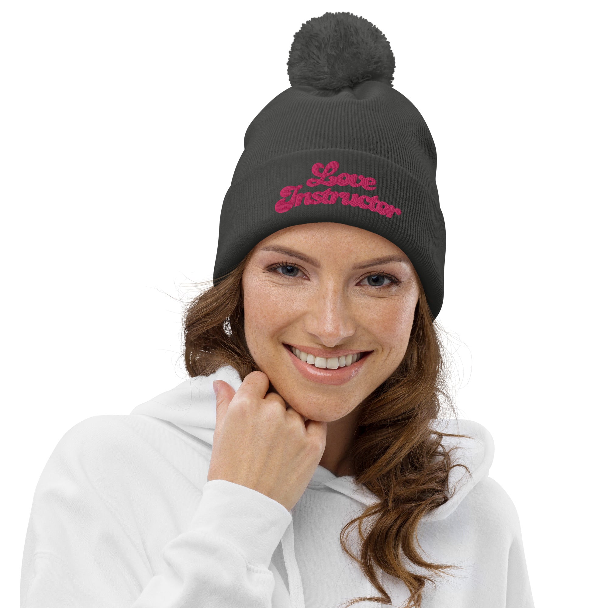 Pom pom beanie Love Instructor Flamingo