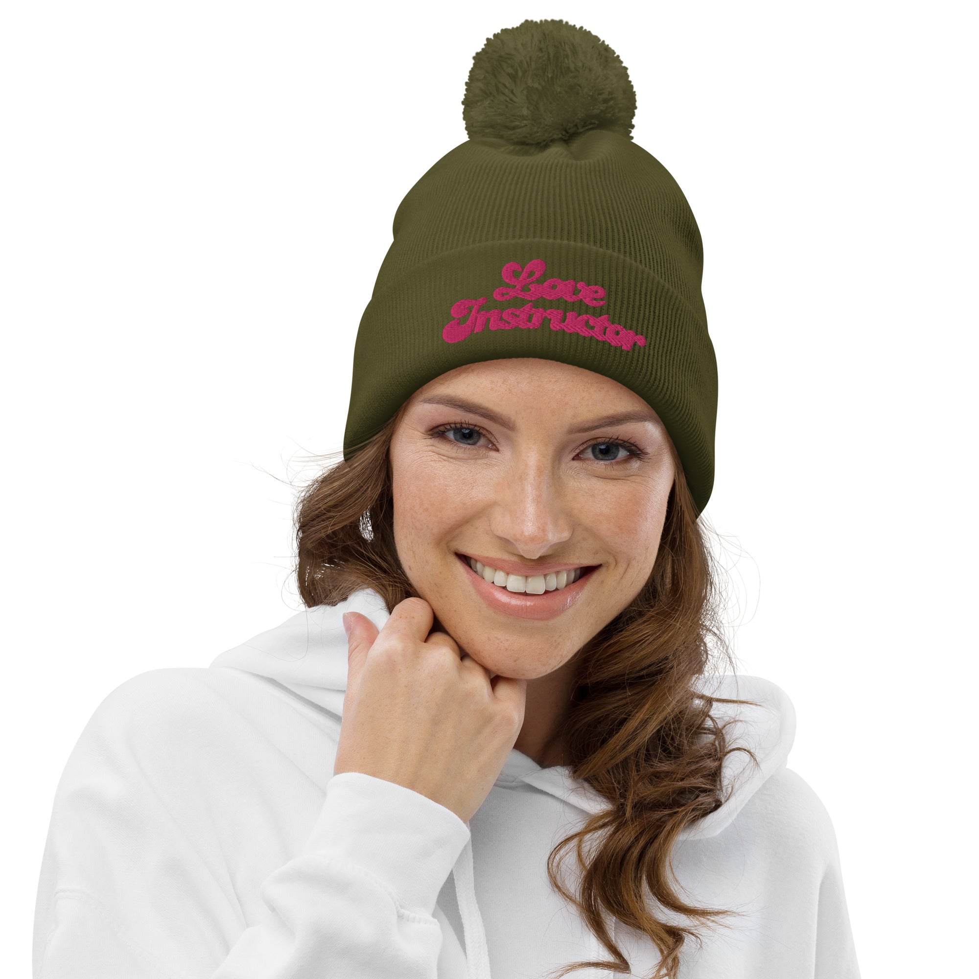 Pom pom beanie Love Instructor Flamingo